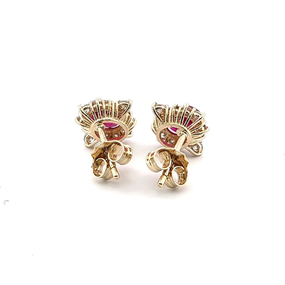 Orecchini in oro giallo 18kt con Rubini e Diamanti-photo-1