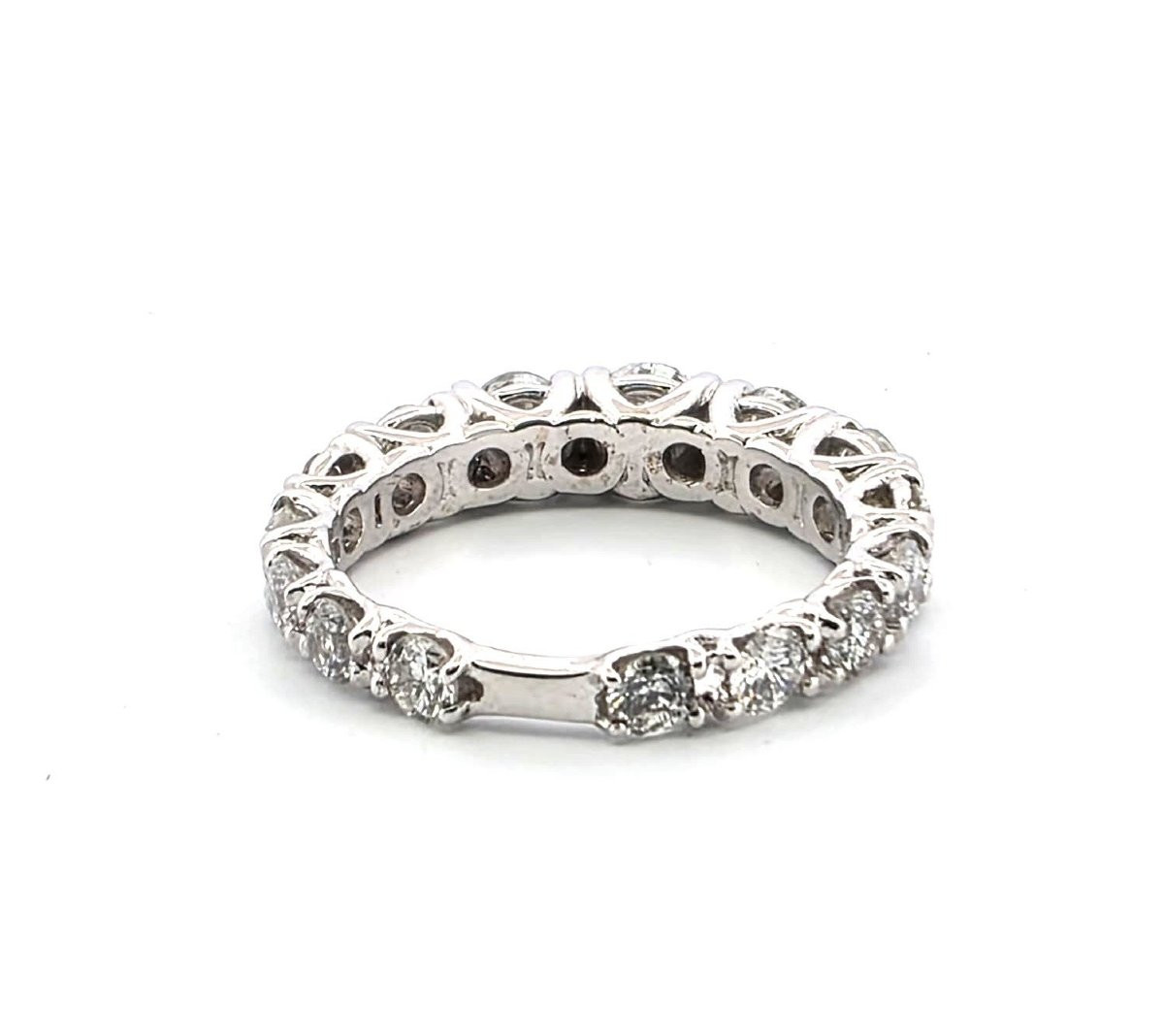 Anello veretta in oro bianco 18kt con diamanti-photo-1