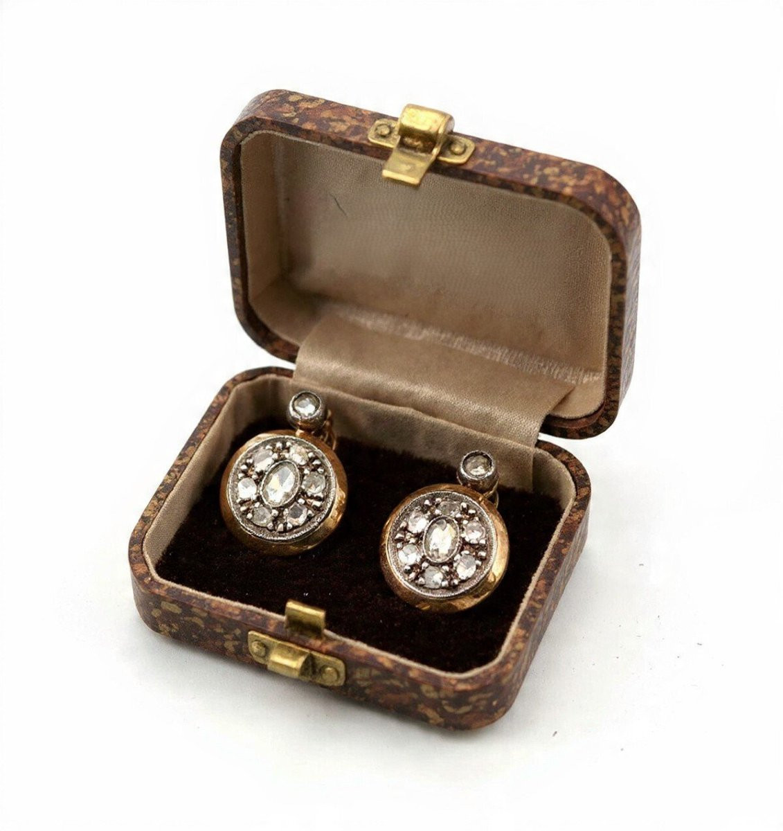 Orecchini in oro basso argento e diamanti rosa coronè-photo-1