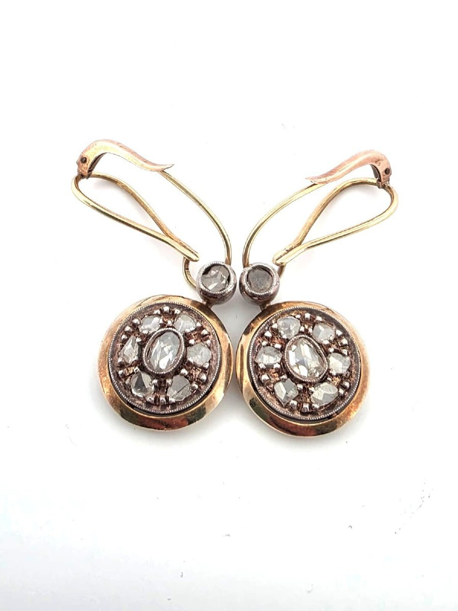 Orecchini in oro basso argento e diamanti rosa coronè-photo-2