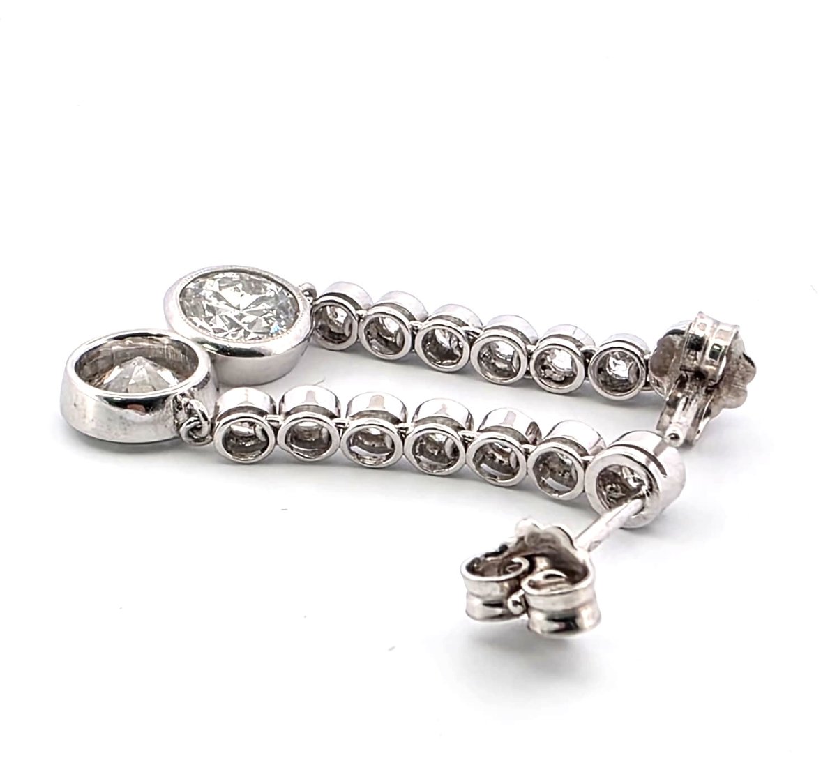 Orecchini in oro bianco 18kt con diamanti importanti-photo-2