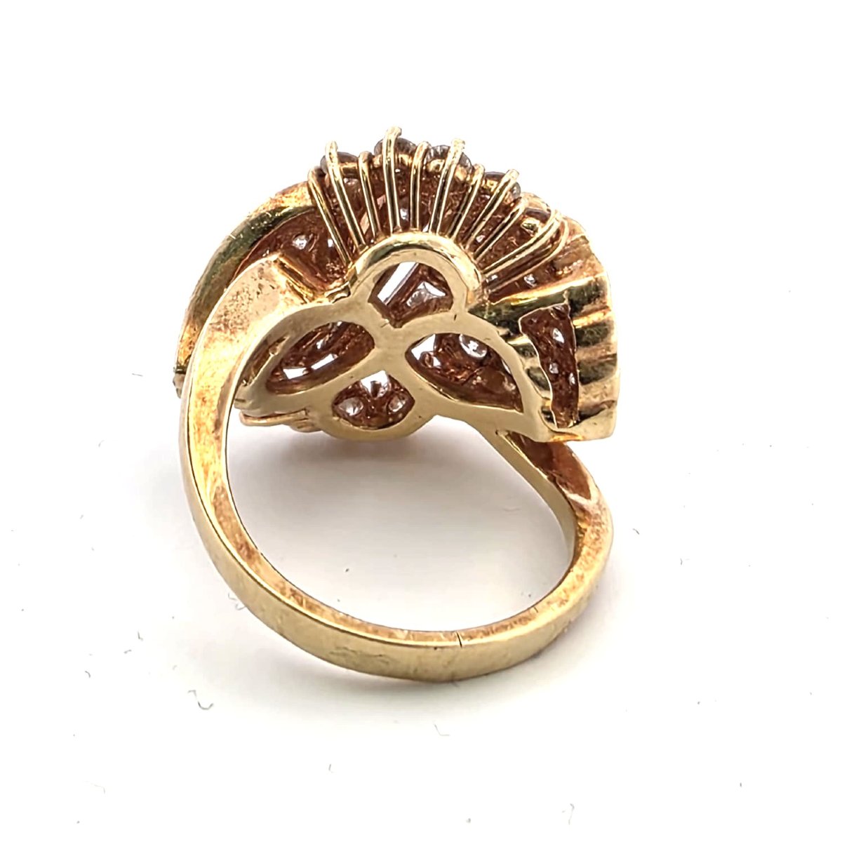 Anello in oro giallo 18kt con pavè di diamanti-photo-2