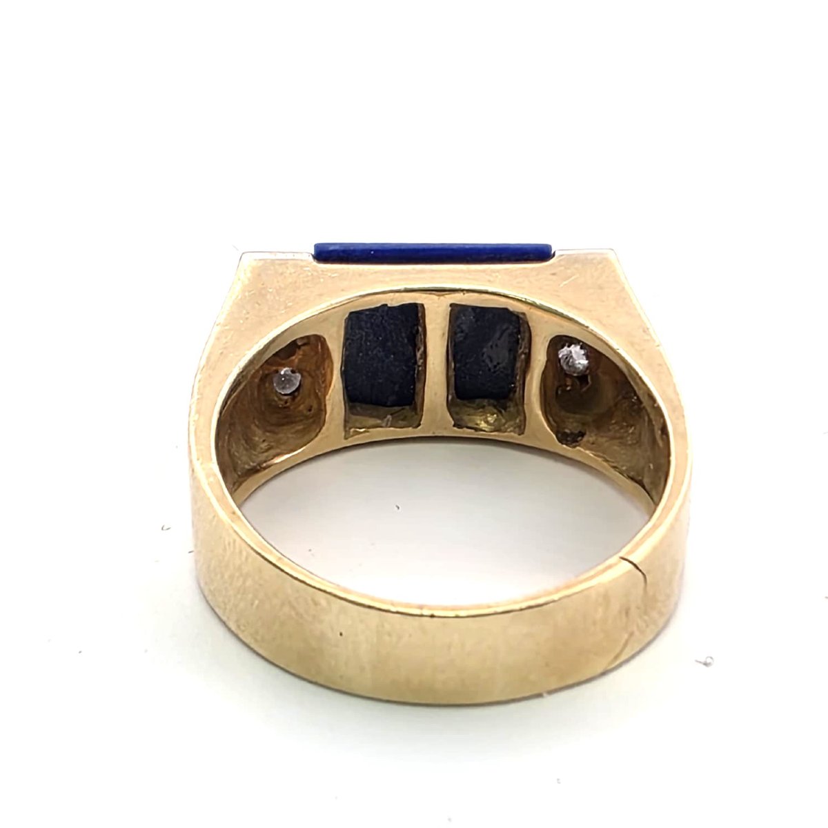 Anello in oro giallo 18kt con lapis e diamanti-photo-1