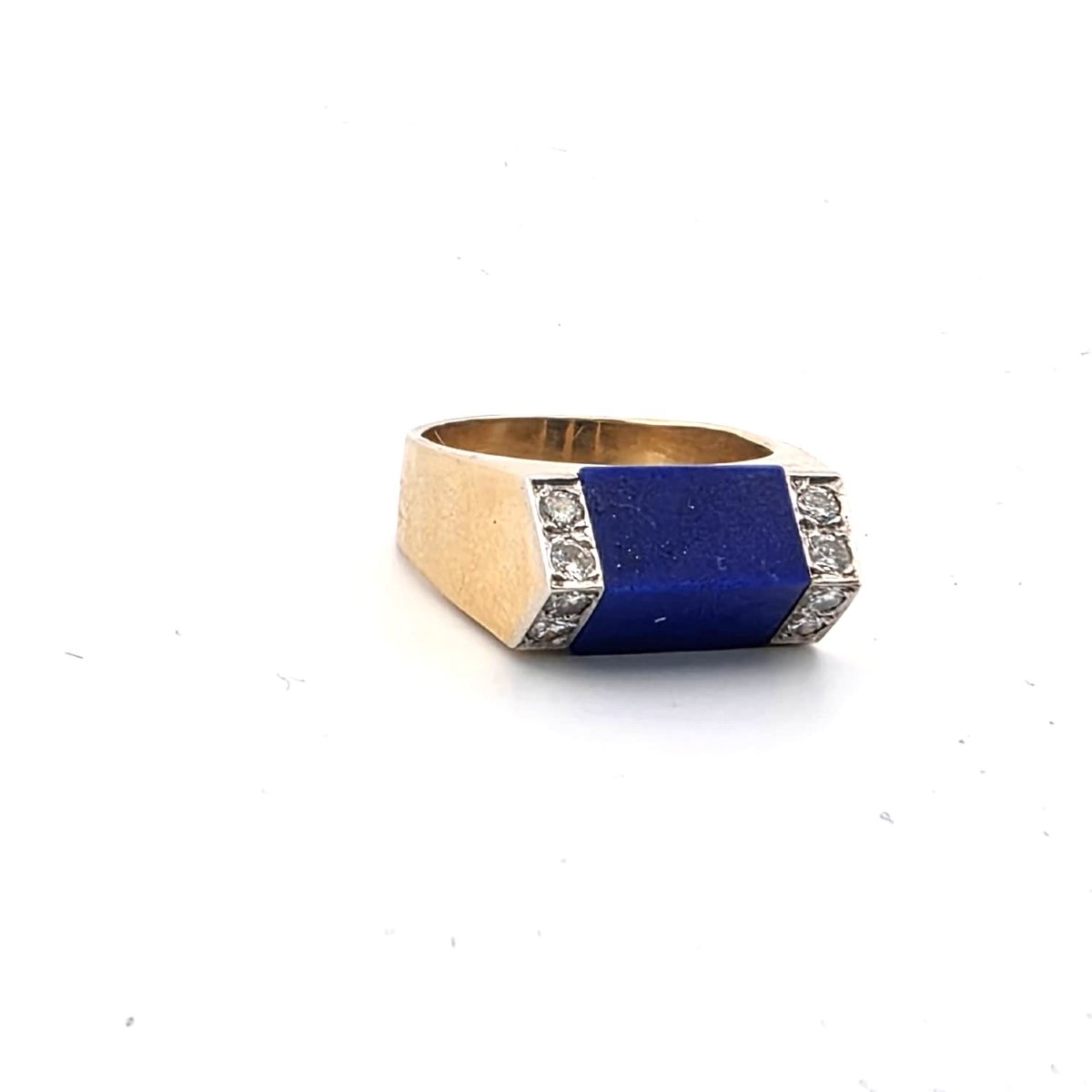 Anello in oro giallo 18kt con lapis e diamanti-photo-5