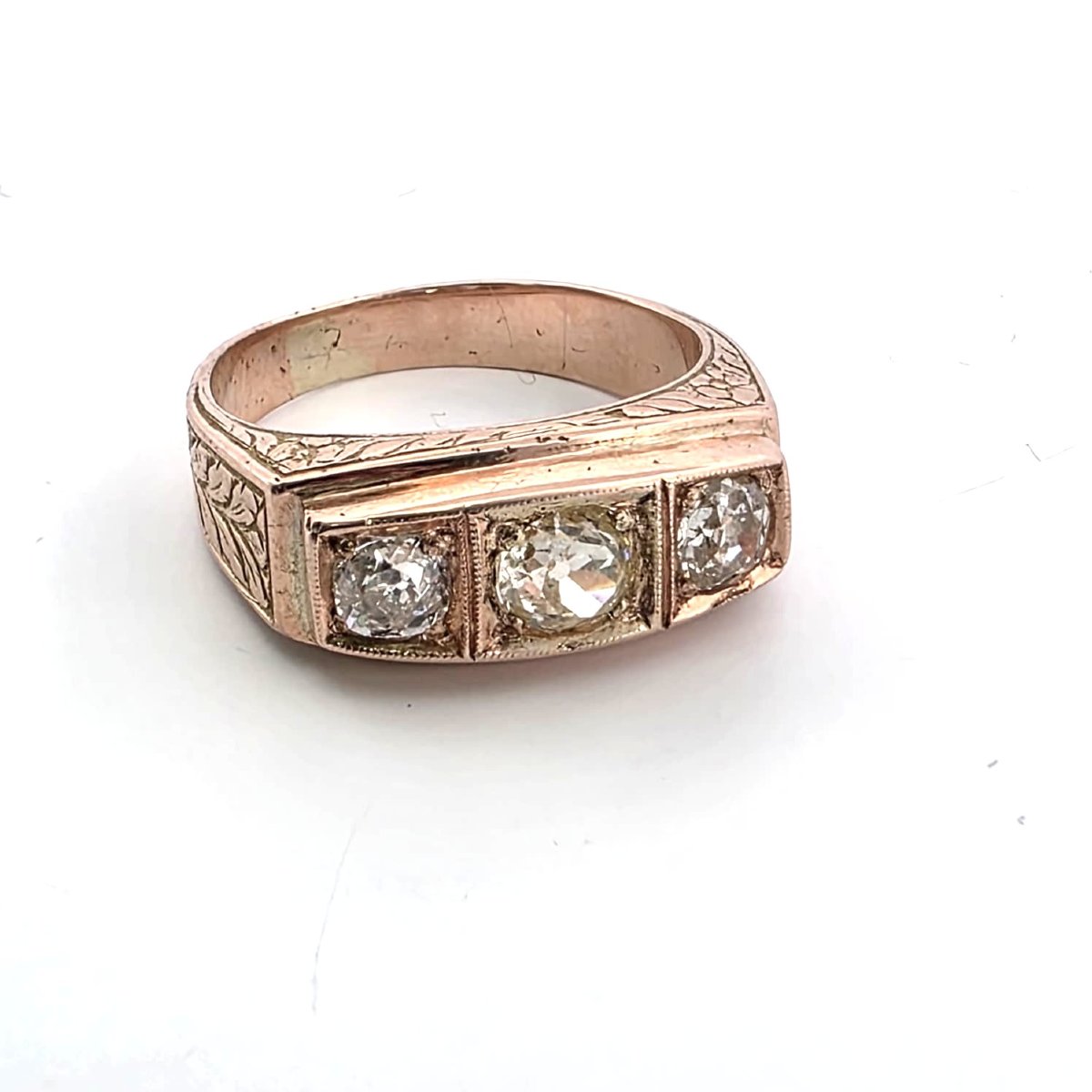 Anello in oro rosa 14kt con diamanti-photo-2