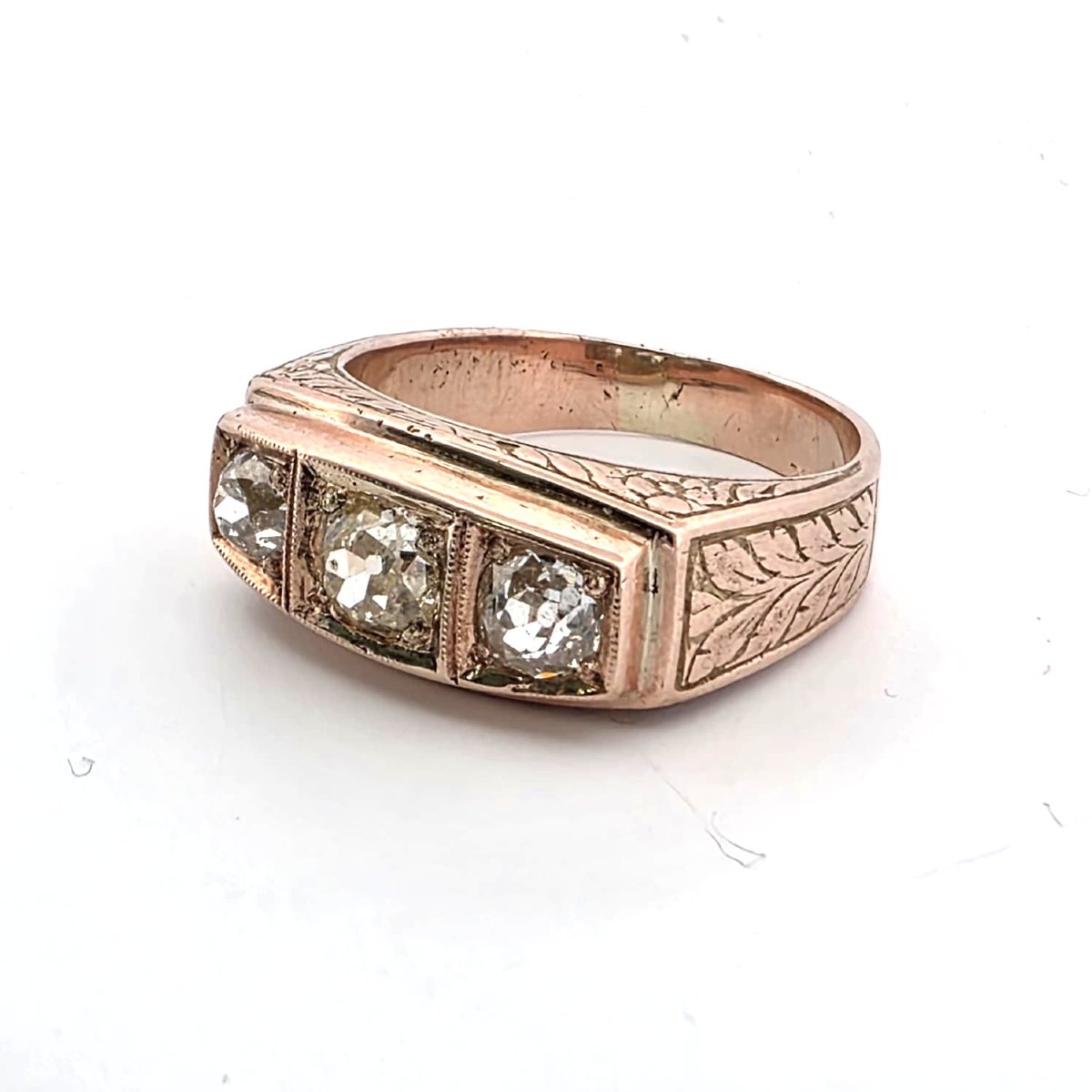 Anello in oro rosa 14kt con diamanti-photo-3