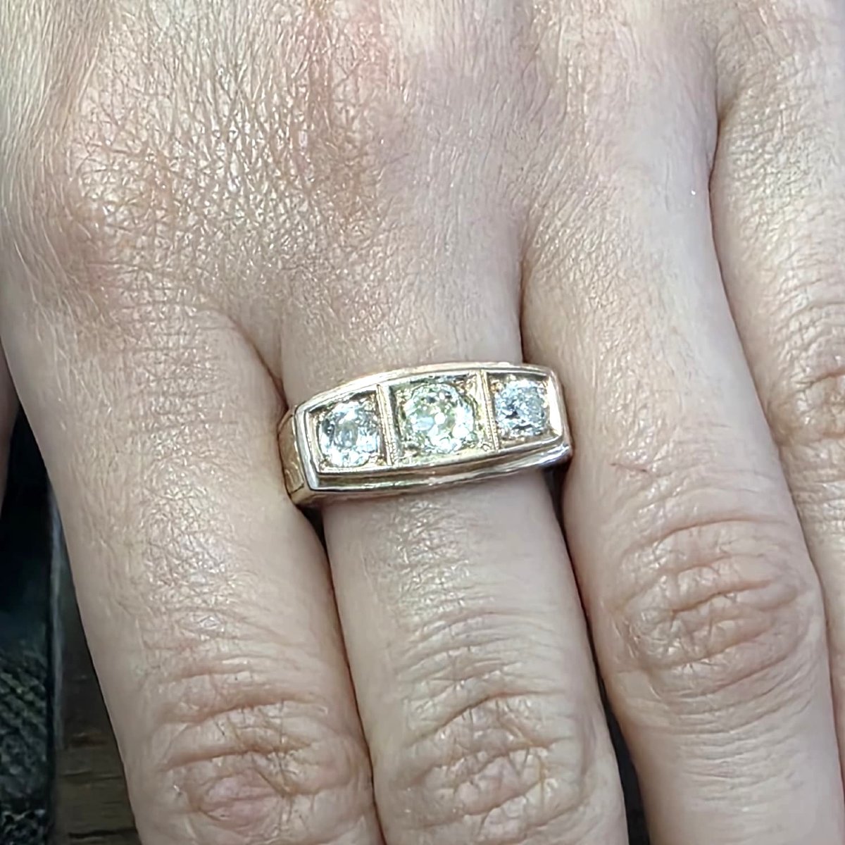 Anello in oro rosa 14kt con diamanti-photo-8