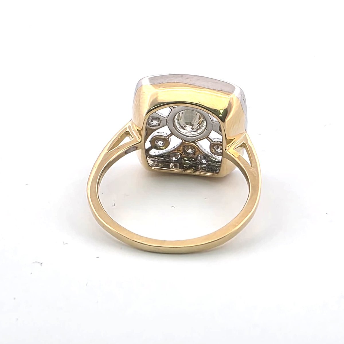 Anello in oro bianco e giallo 18kt con diamanti-photo-2