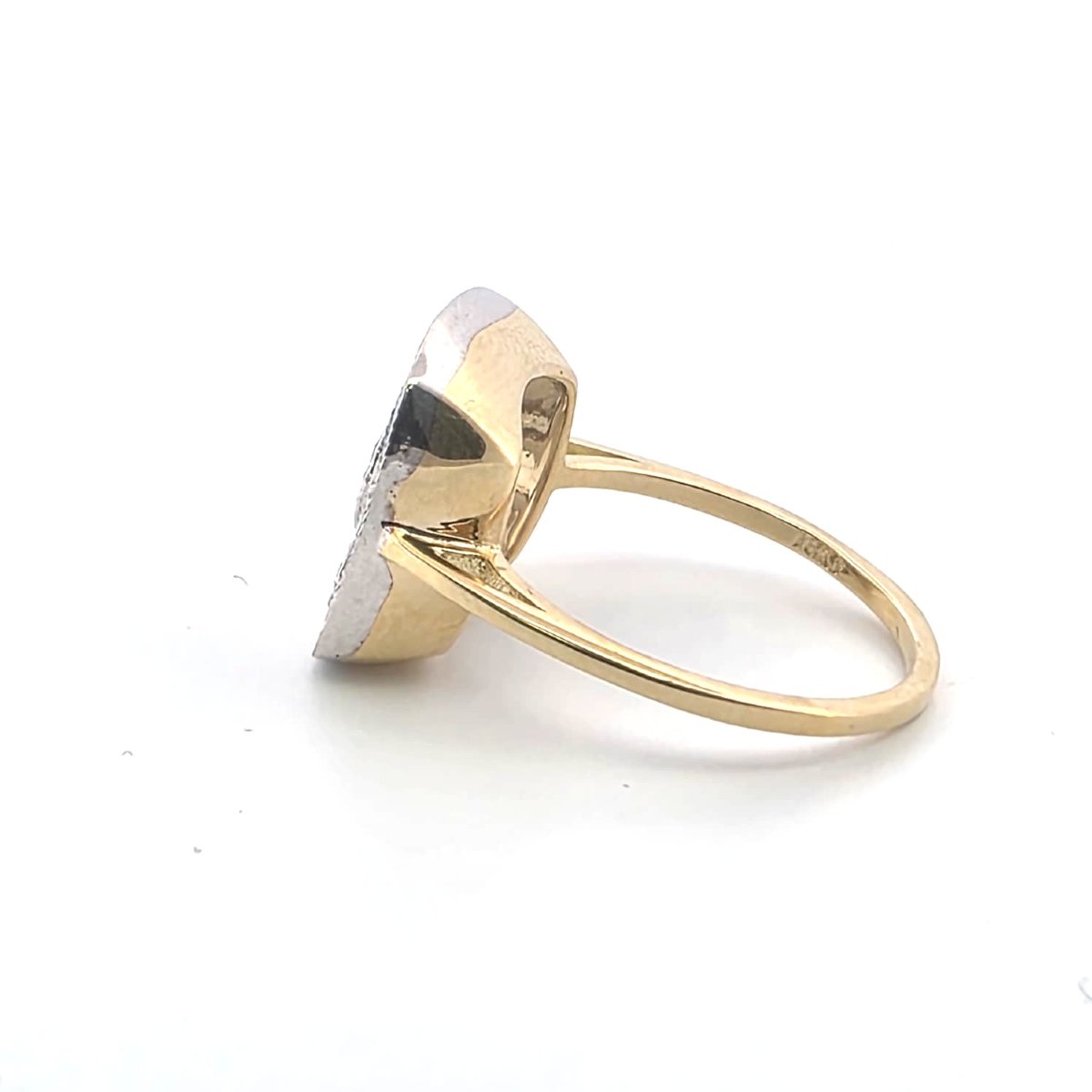 Anello in oro bianco e giallo 18kt con diamanti-photo-3