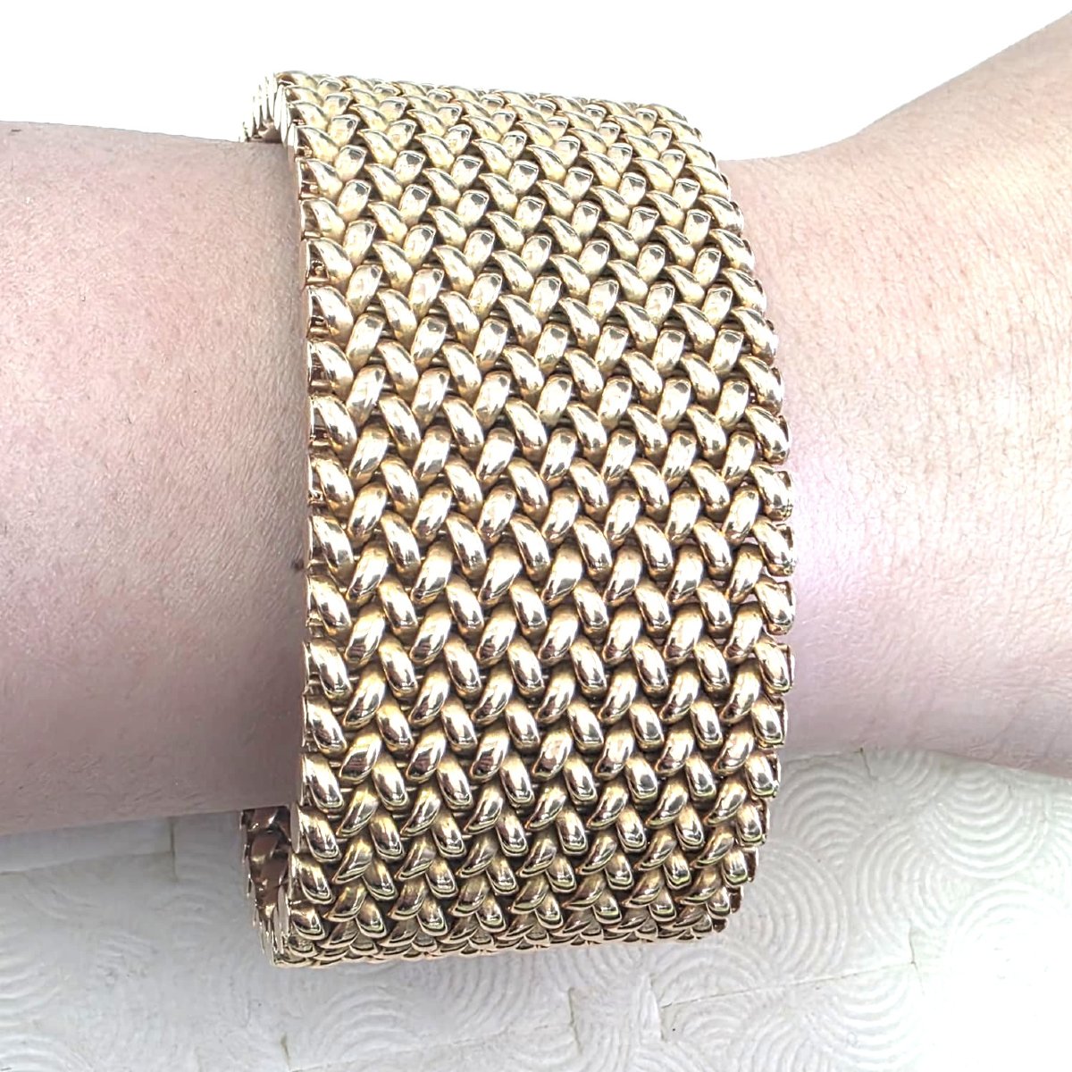 Bracciale retrò anni 50' in oro giallo 18kt massiccio-photo-1
