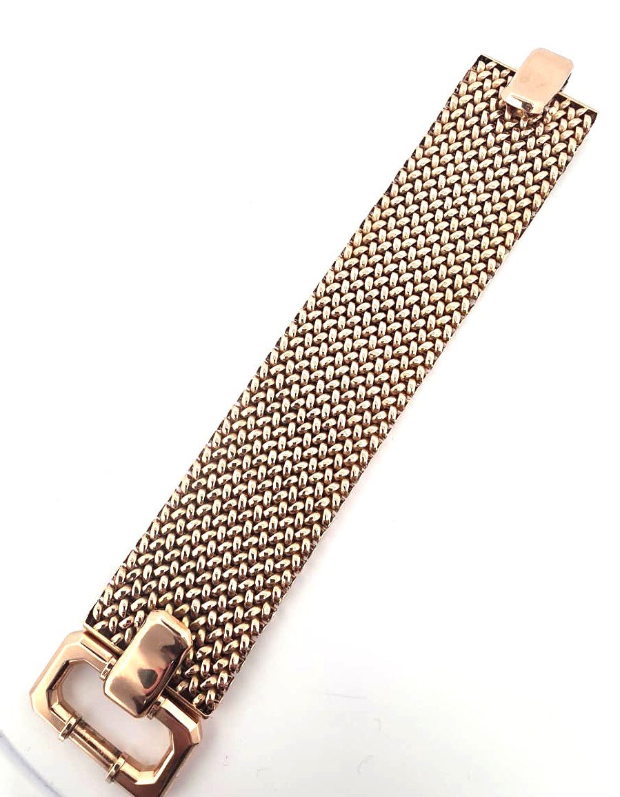 Bracciale retrò anni 50' in oro giallo 18kt massiccio-photo-6