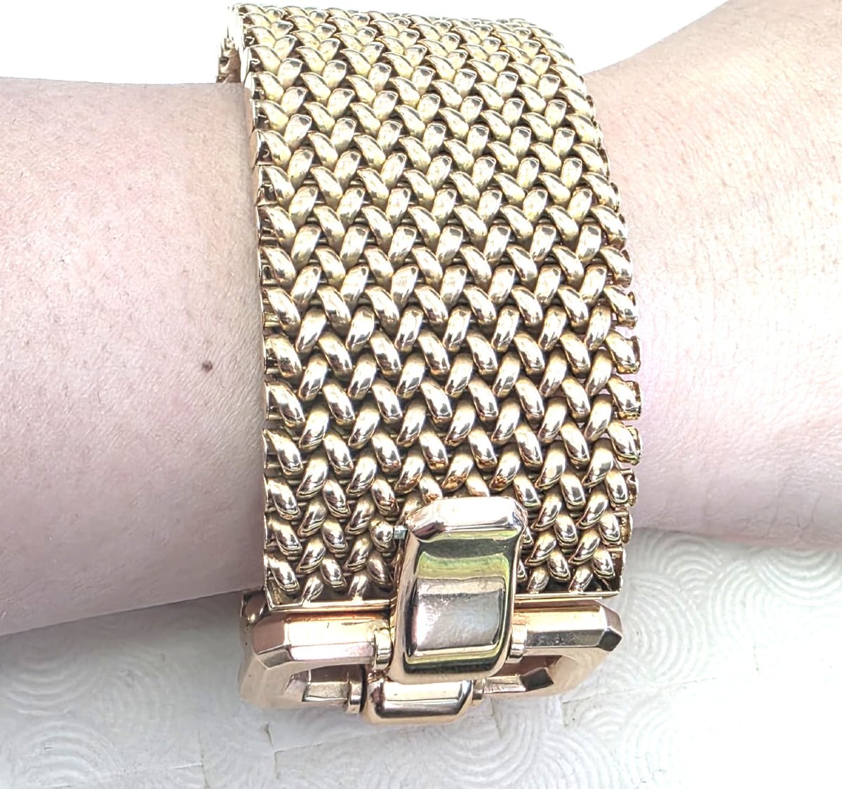 Bracciale retrò anni 50' in oro giallo 18kt massiccio-photo-7