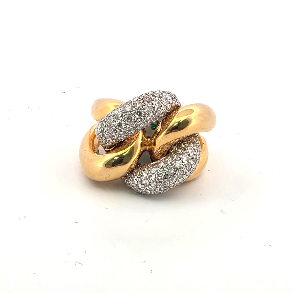Anello a maglia morbida in oro bianco e giallo 18kt-photo-3