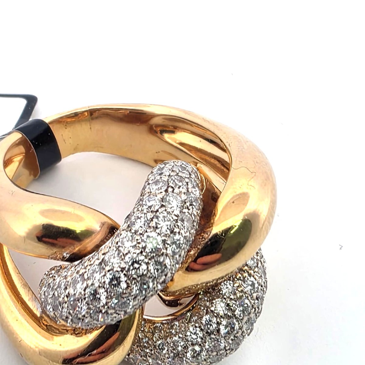 Anello a maglia morbida in oro bianco e giallo 18kt-photo-1
