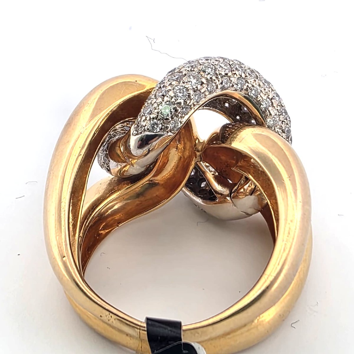 Anello a maglia morbida in oro bianco e giallo 18kt-photo-5