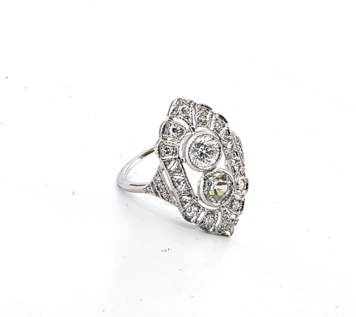 Anello in oro bianco 18kt con diamanti-photo-2