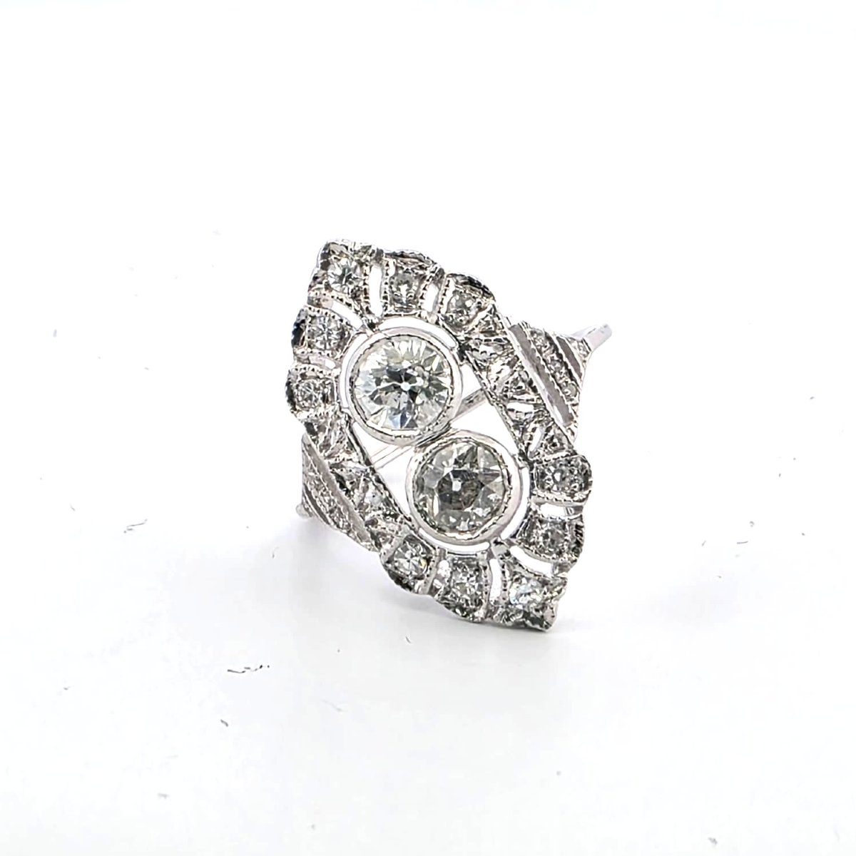 Anello in oro bianco 18kt con diamanti-photo-3