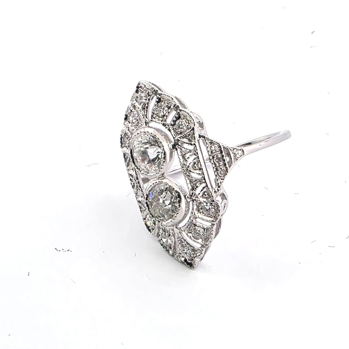 Anello in oro bianco 18kt con diamanti-photo-4