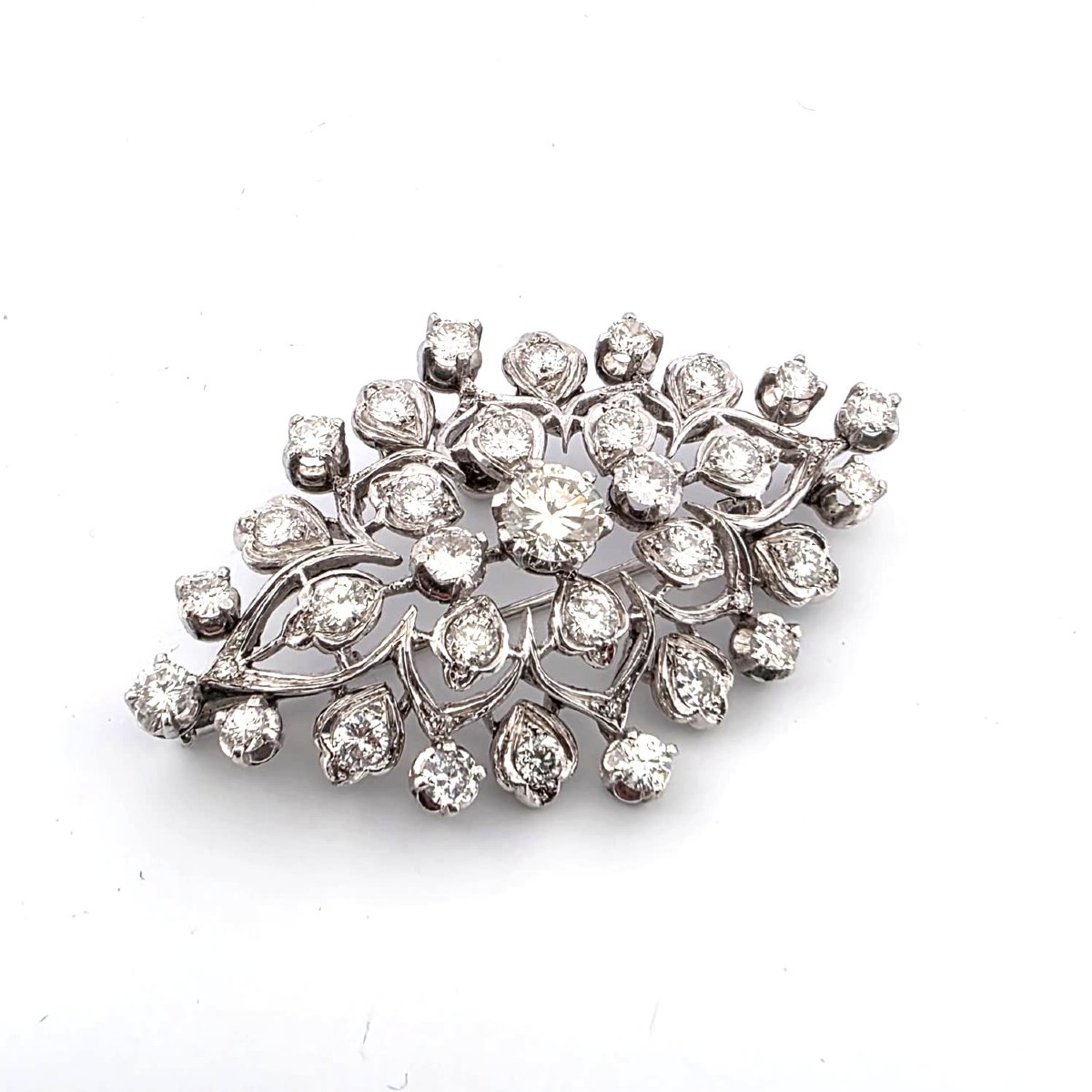 Spilla in oro bianco 18 kt con diamanti-photo-2
