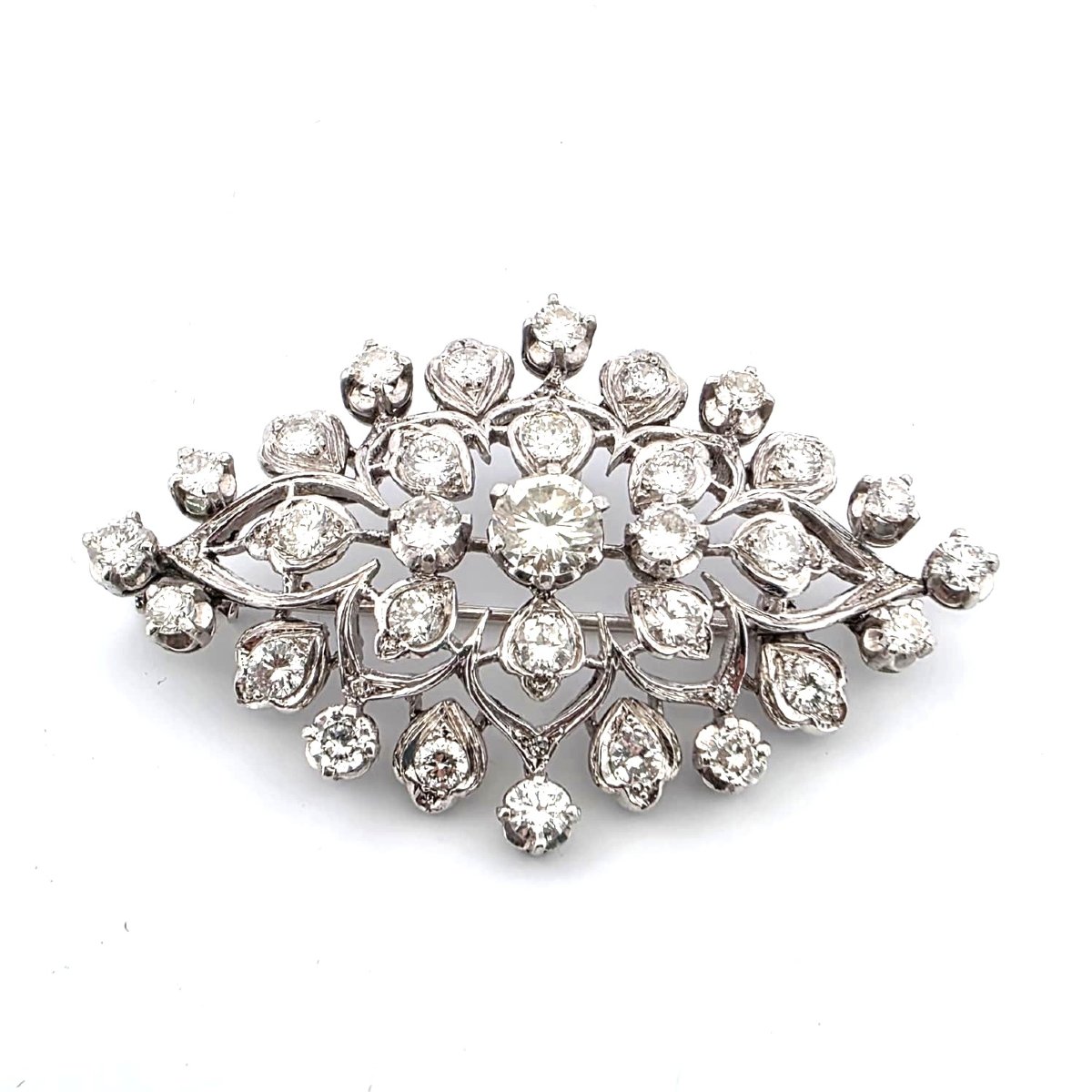 Spilla in oro bianco 18 kt con diamanti-photo-3