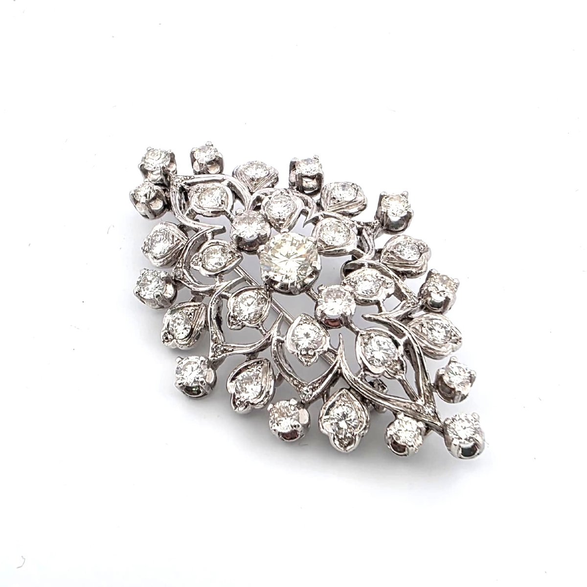 Spilla in oro bianco 18 kt con diamanti-photo-6