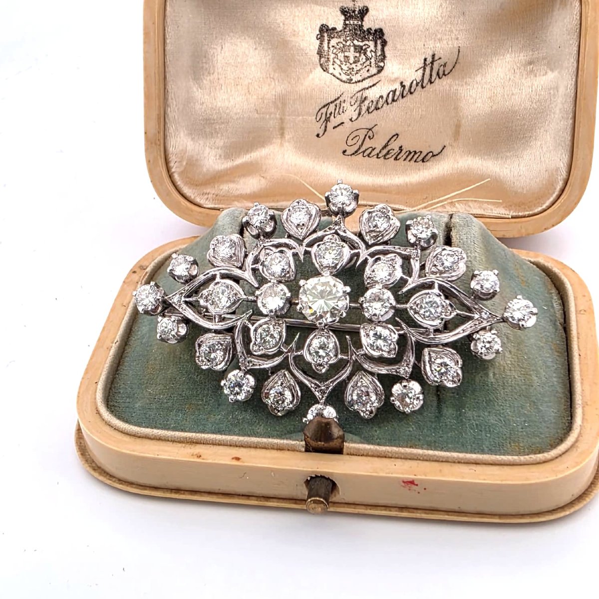 Spilla in oro bianco 18 kt con diamanti-photo-7