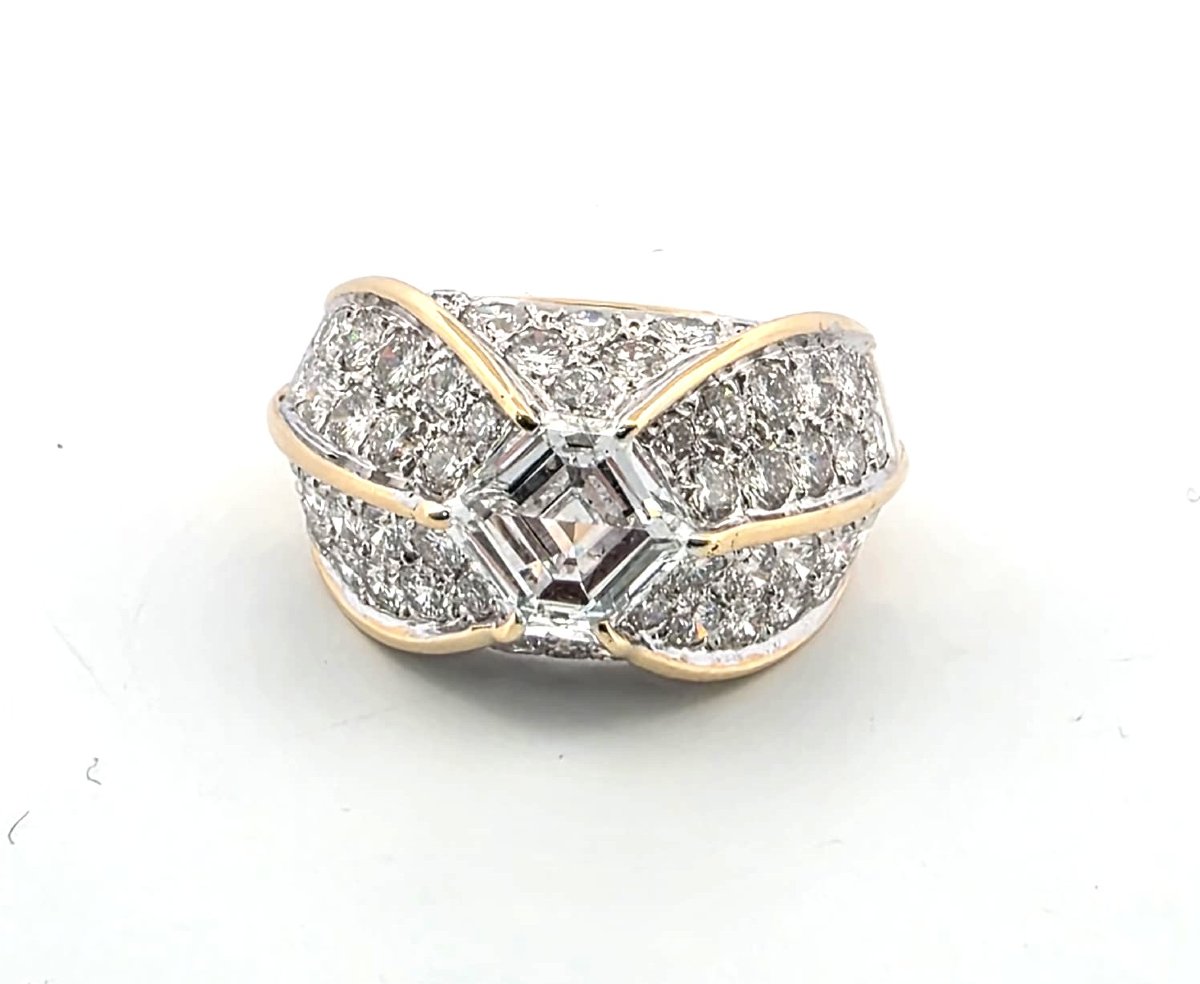 Anello in oro giallo con diamanti-photo-4