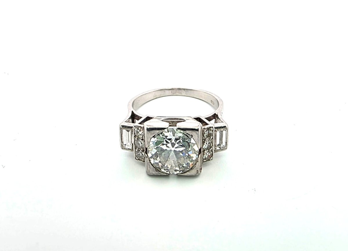 Anello in oro bianco 18kt con diamanti-photo-4