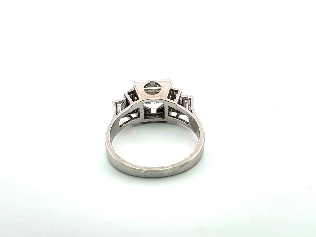 Anello in oro bianco 18kt con diamanti-photo-3