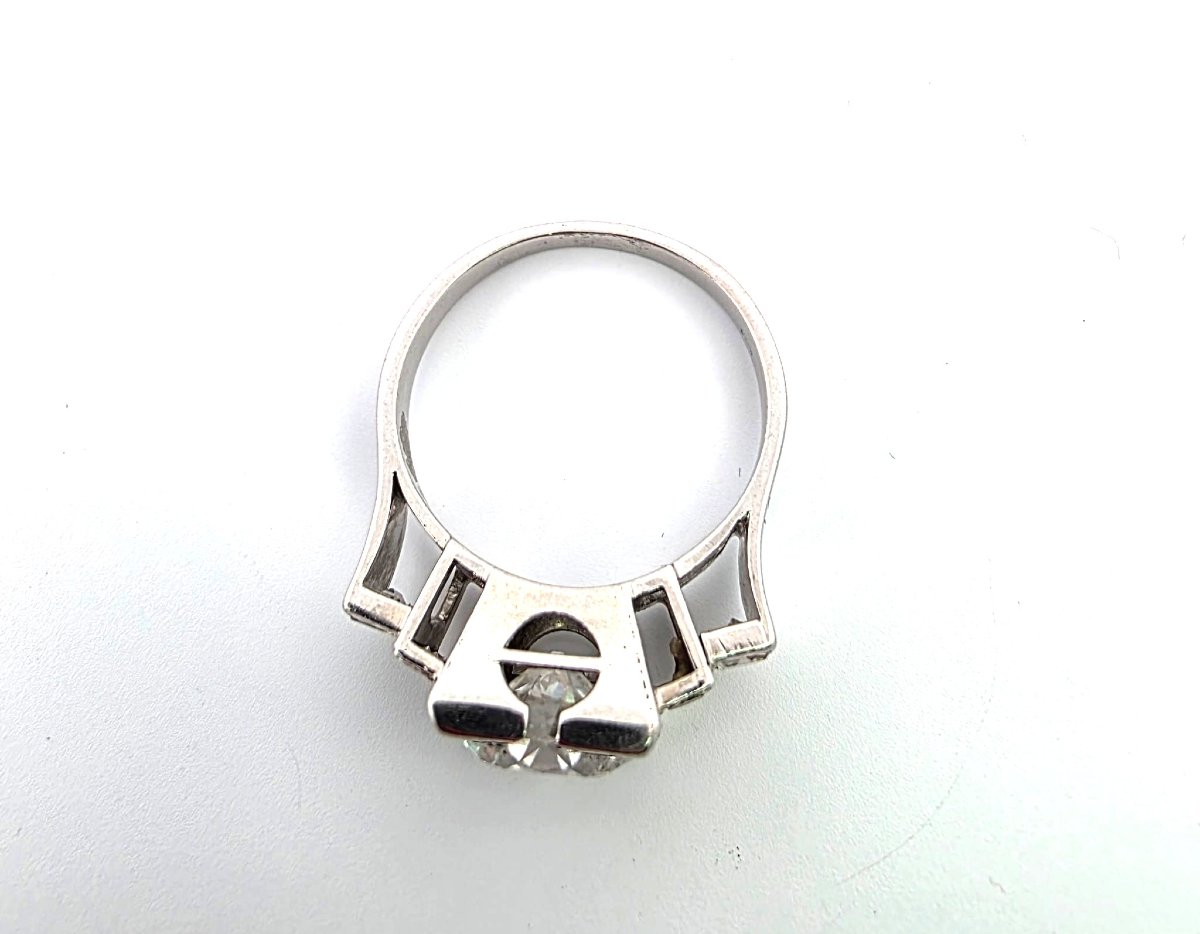 Anello in oro bianco 18kt con diamanti-photo-4