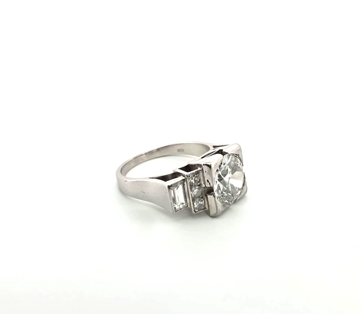 Anello in oro bianco 18kt con diamanti-photo-6