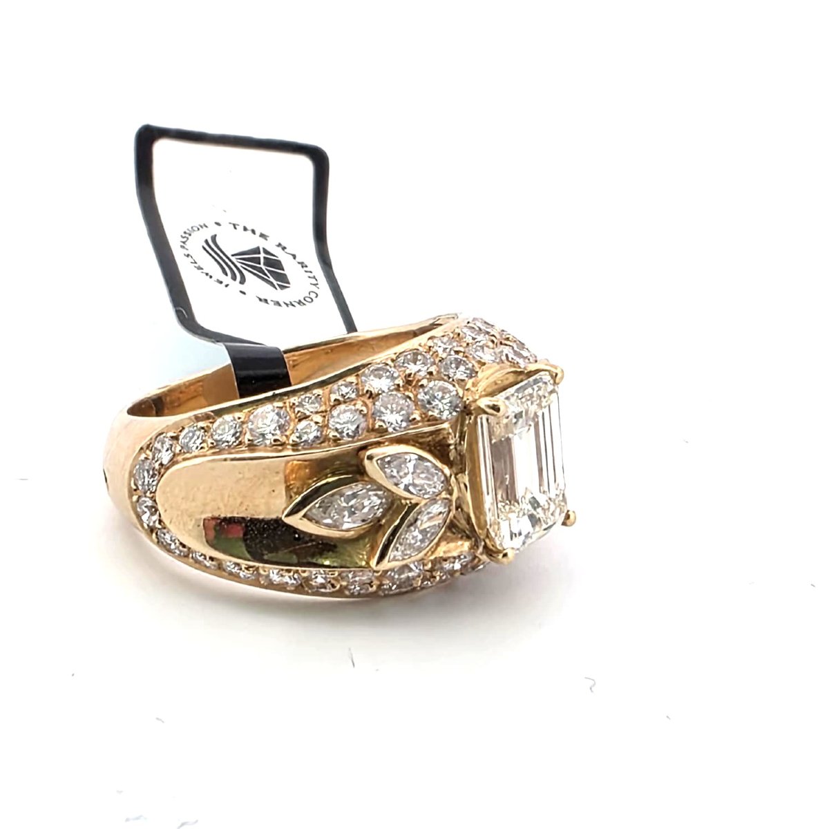 Anello in oro giallo 18kt con diamanti-photo-3