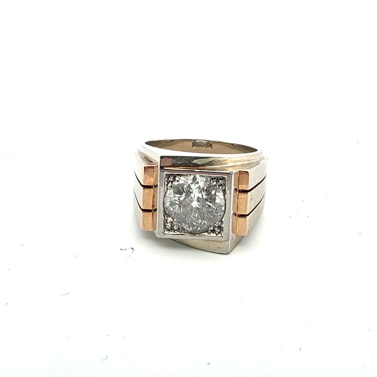 Anello in oro giallo 18kt con diamante centrale-photo-4