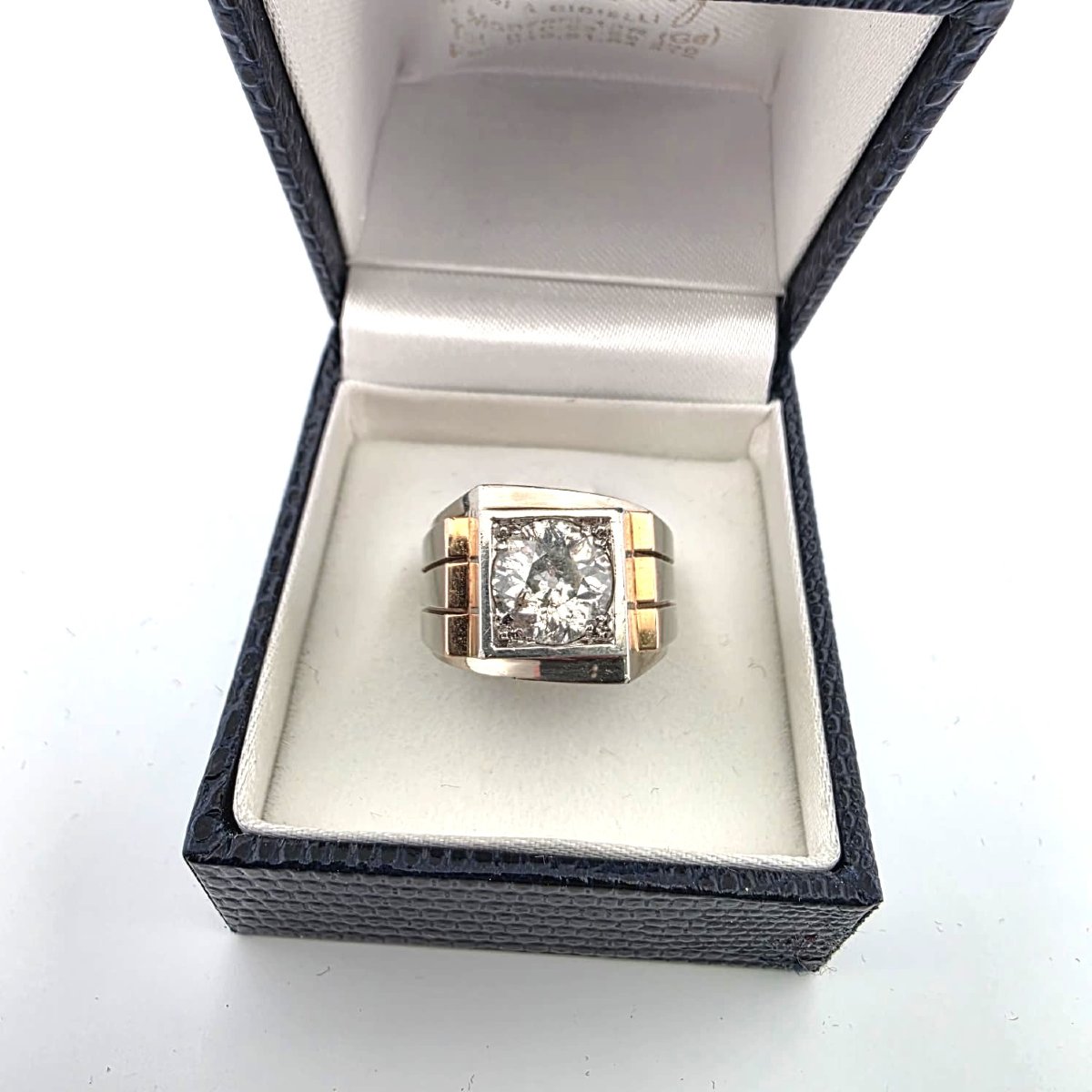 Anello in oro giallo 18kt con diamante centrale-photo-8
