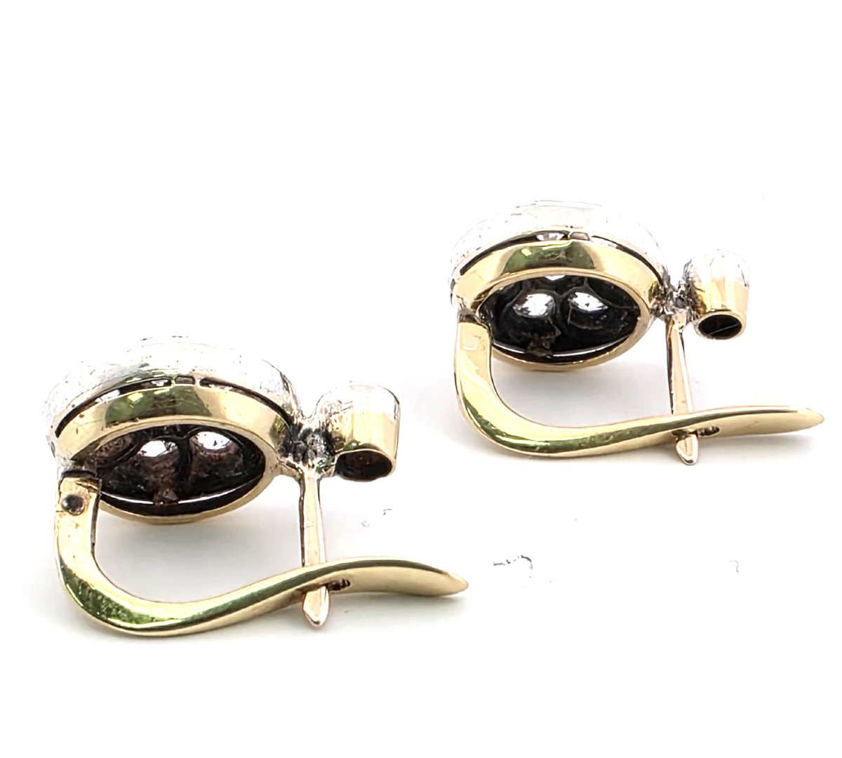 Orecchini in oro bianco e giallo 18kt con diamanti-photo-1
