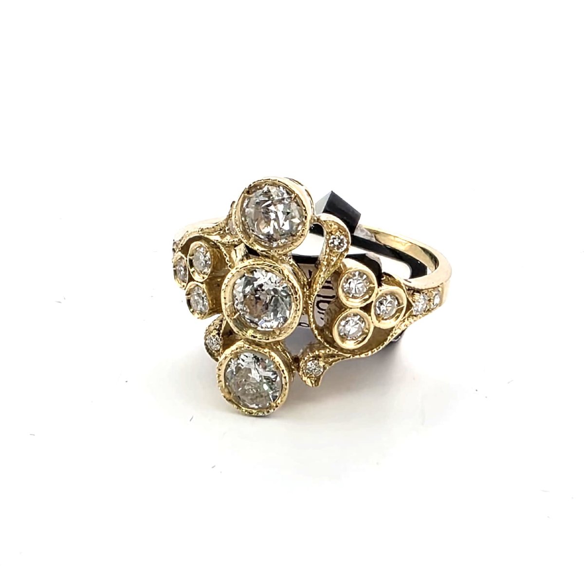 Anello in oro giallo 18kt con diamanti-photo-4