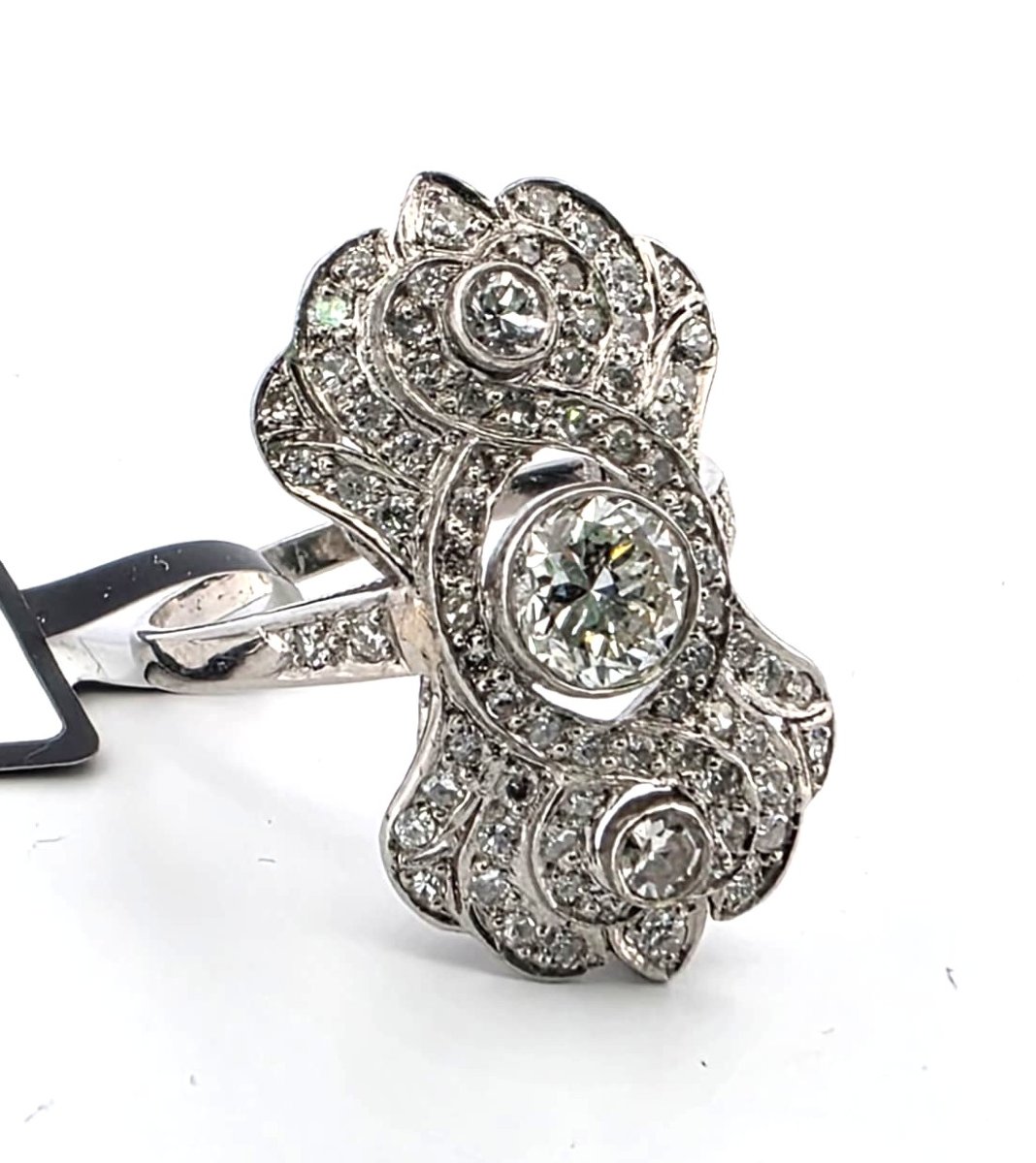 Anello in oro giallo 18kt con diamanti-photo-4