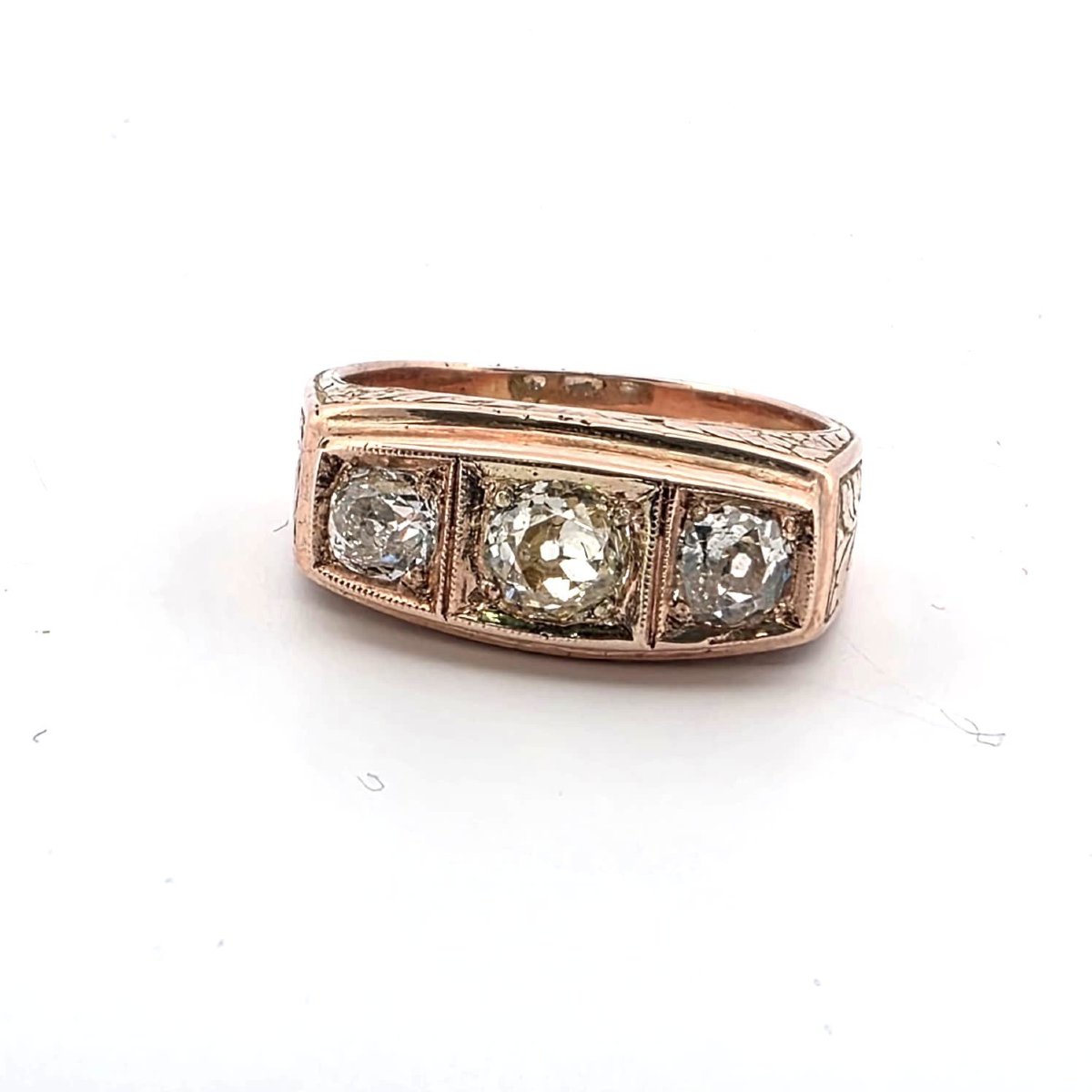 Anello in oro rosa 14kt con diamanti-photo-2