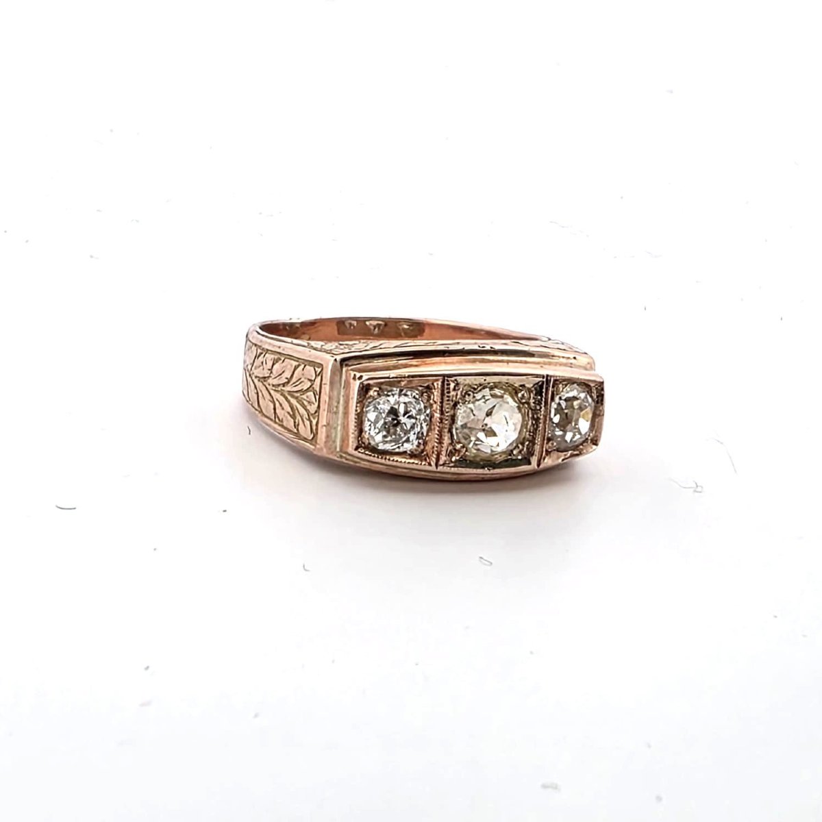 Anello in oro rosa 14kt con diamanti-photo-3