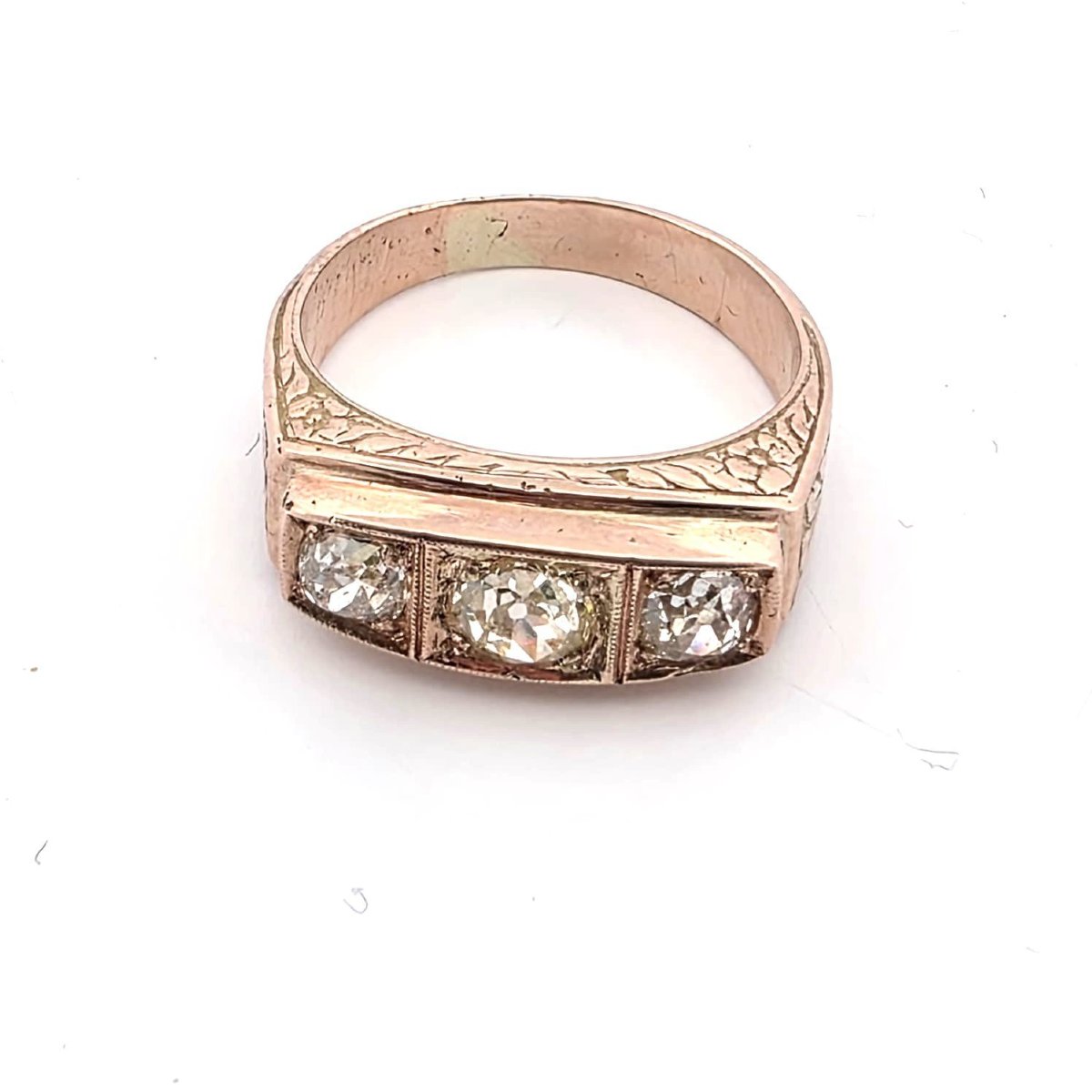Anello in oro rosa 14kt con diamanti-photo-1