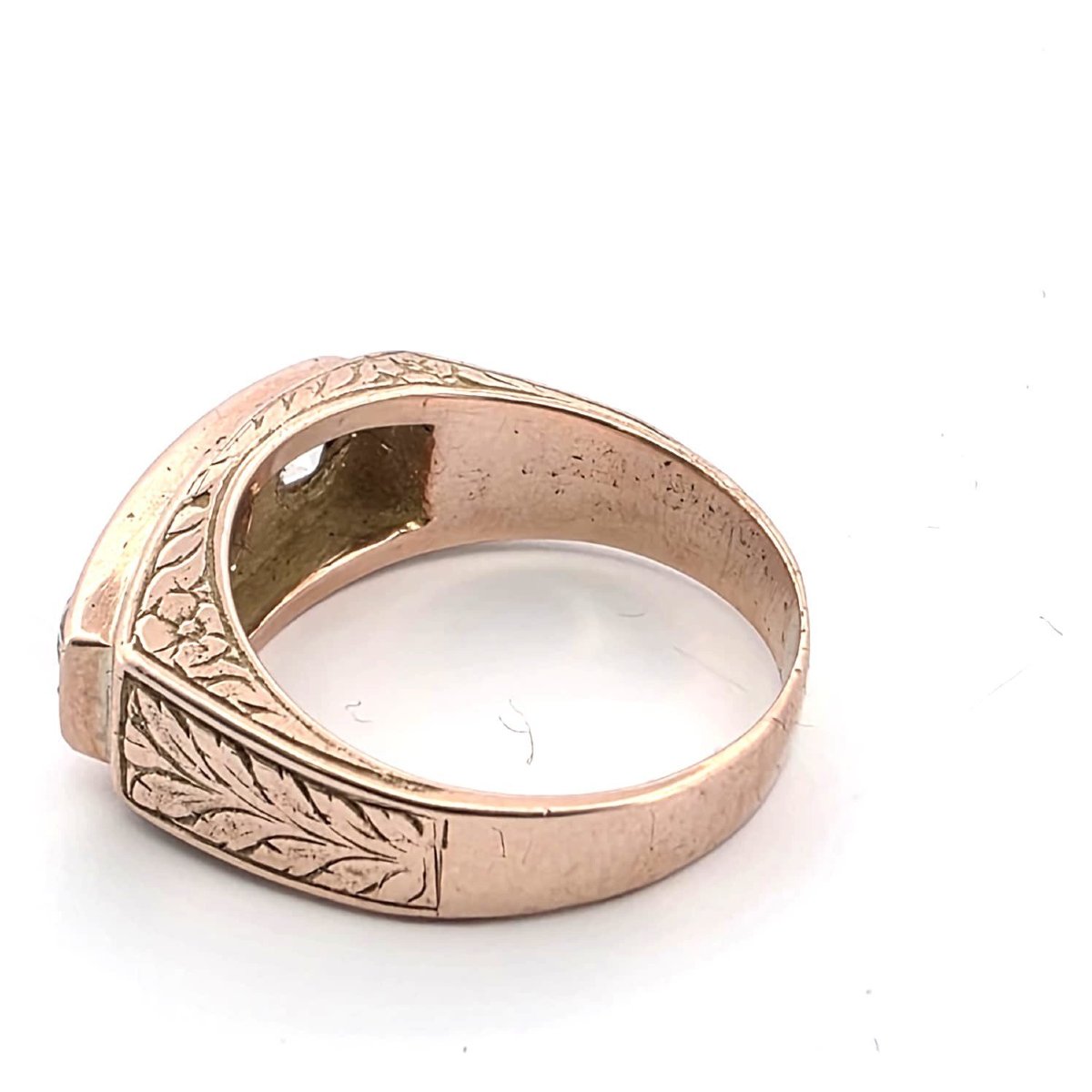Anello in oro rosa 14kt con diamanti-photo-3