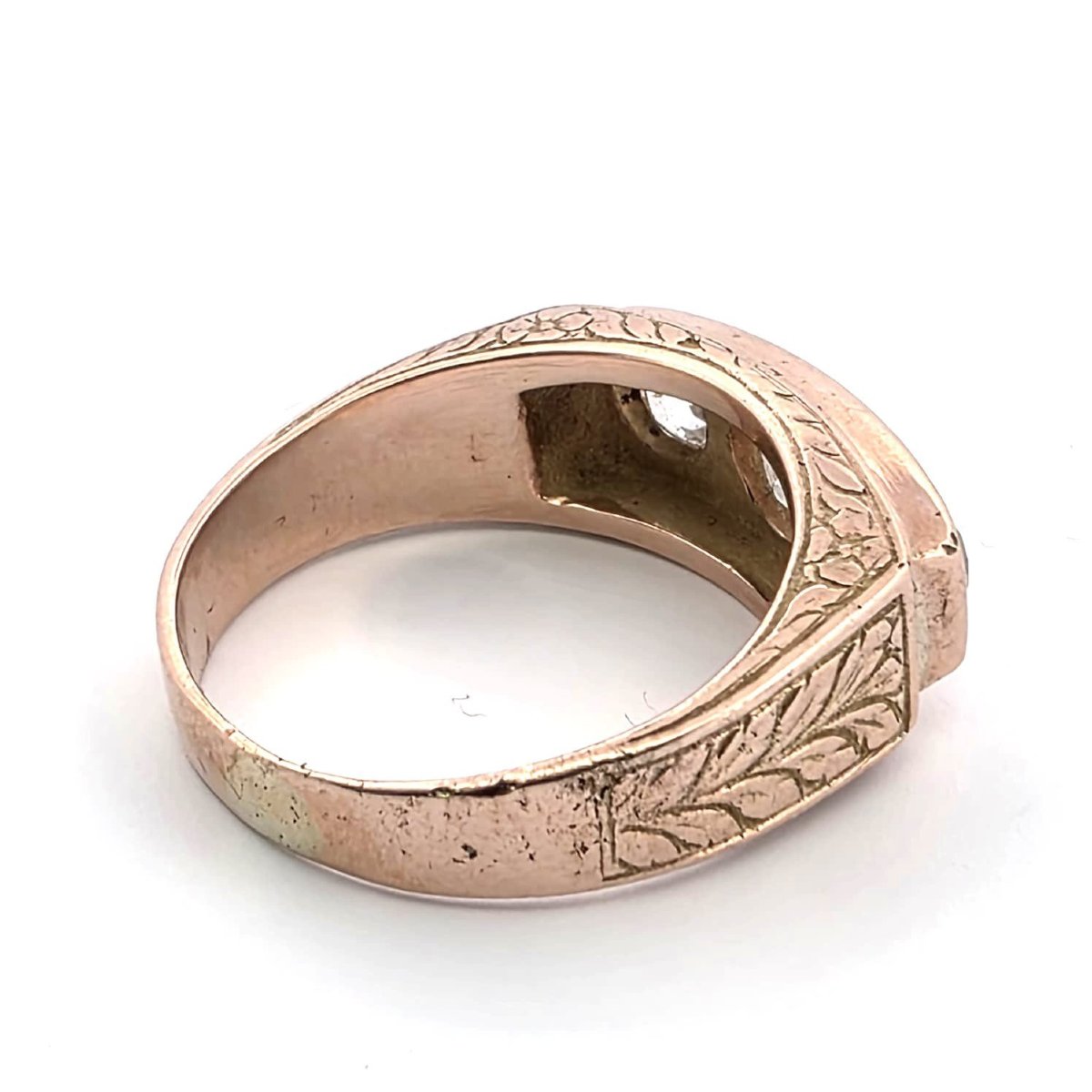 Anello in oro rosa 14kt con diamanti-photo-5