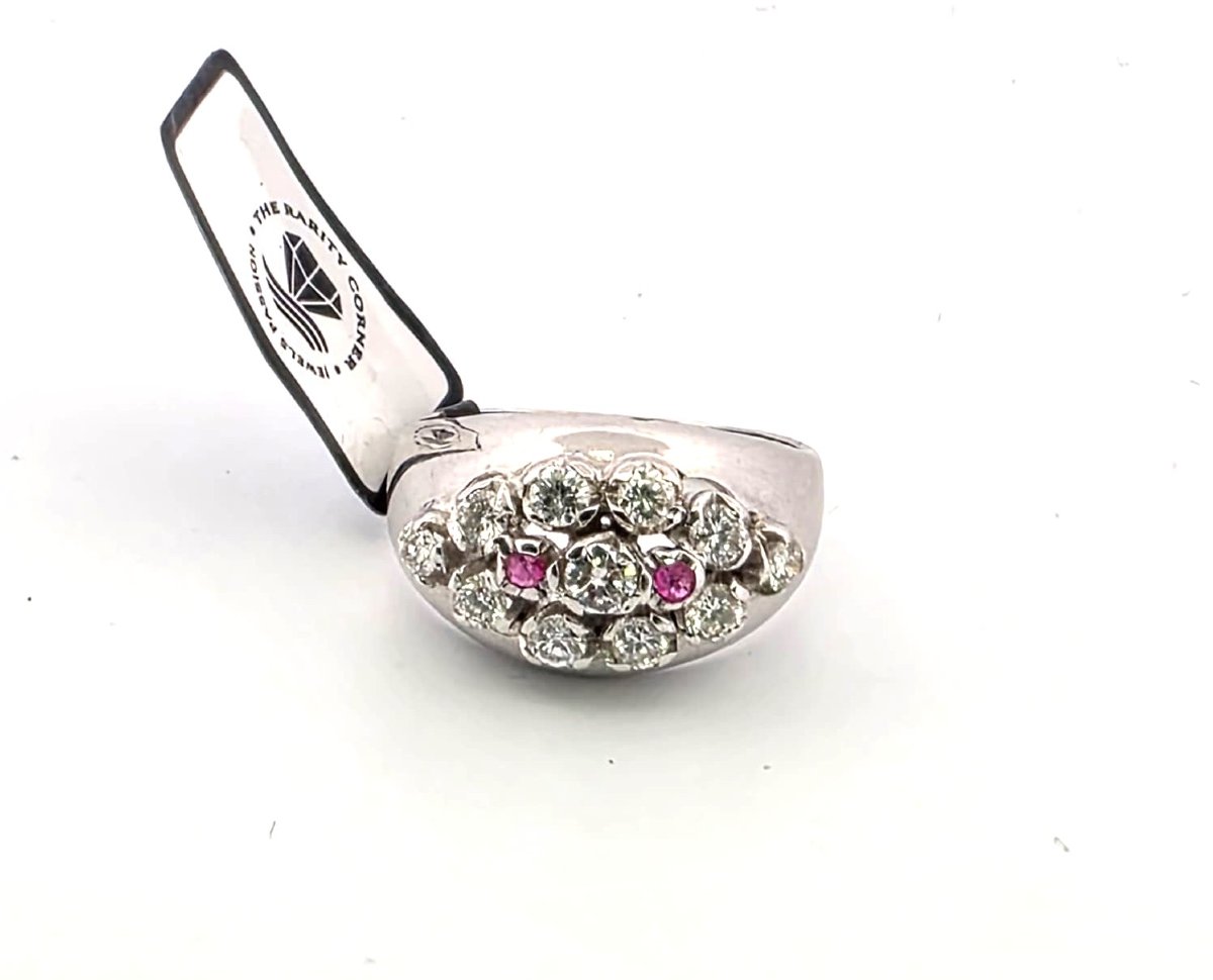 Anello in oro bianco 18kt con diamanti e rubini-photo-5
