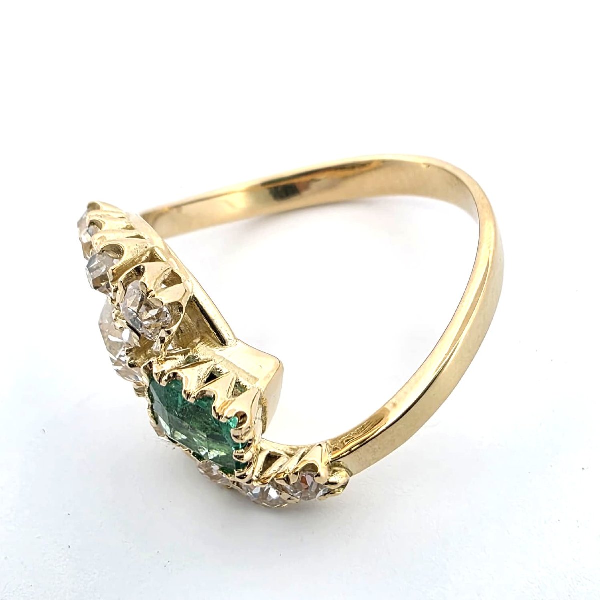 Anello in oro giallo 18kt con diamanti-photo-3