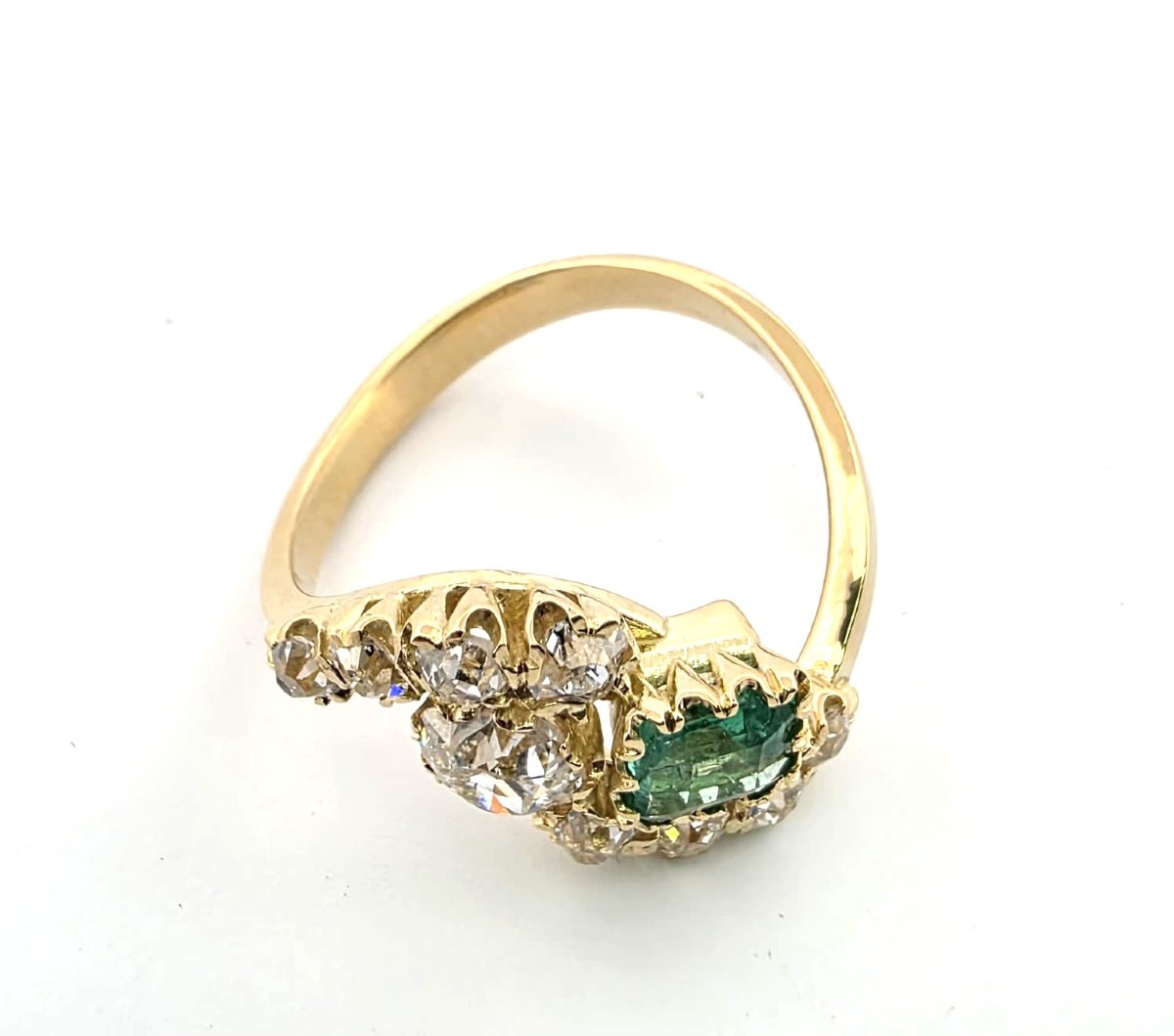 Anello in oro giallo 18kt con diamanti-photo-4