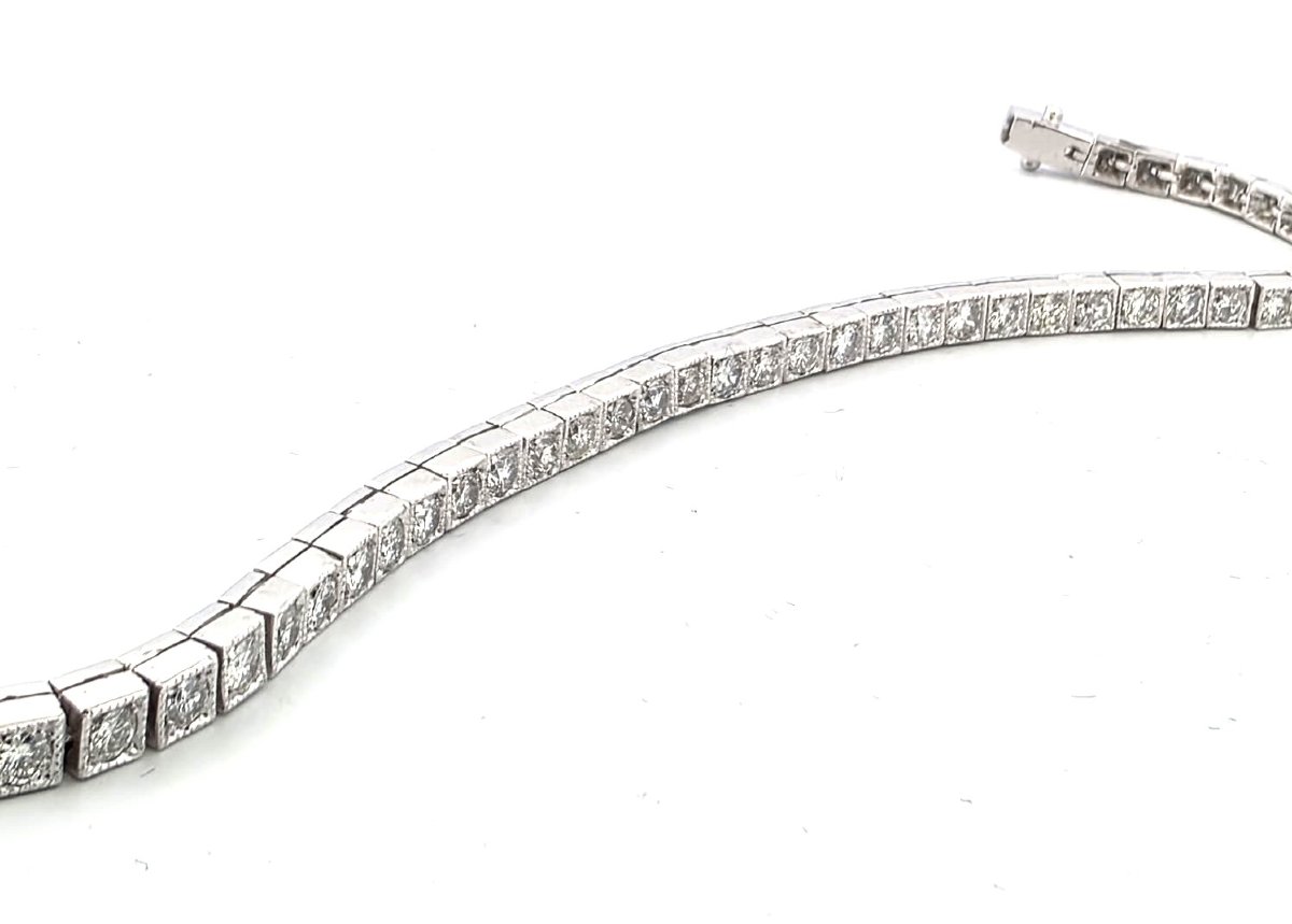Bracciale tennis in platino con diamanti-photo-3