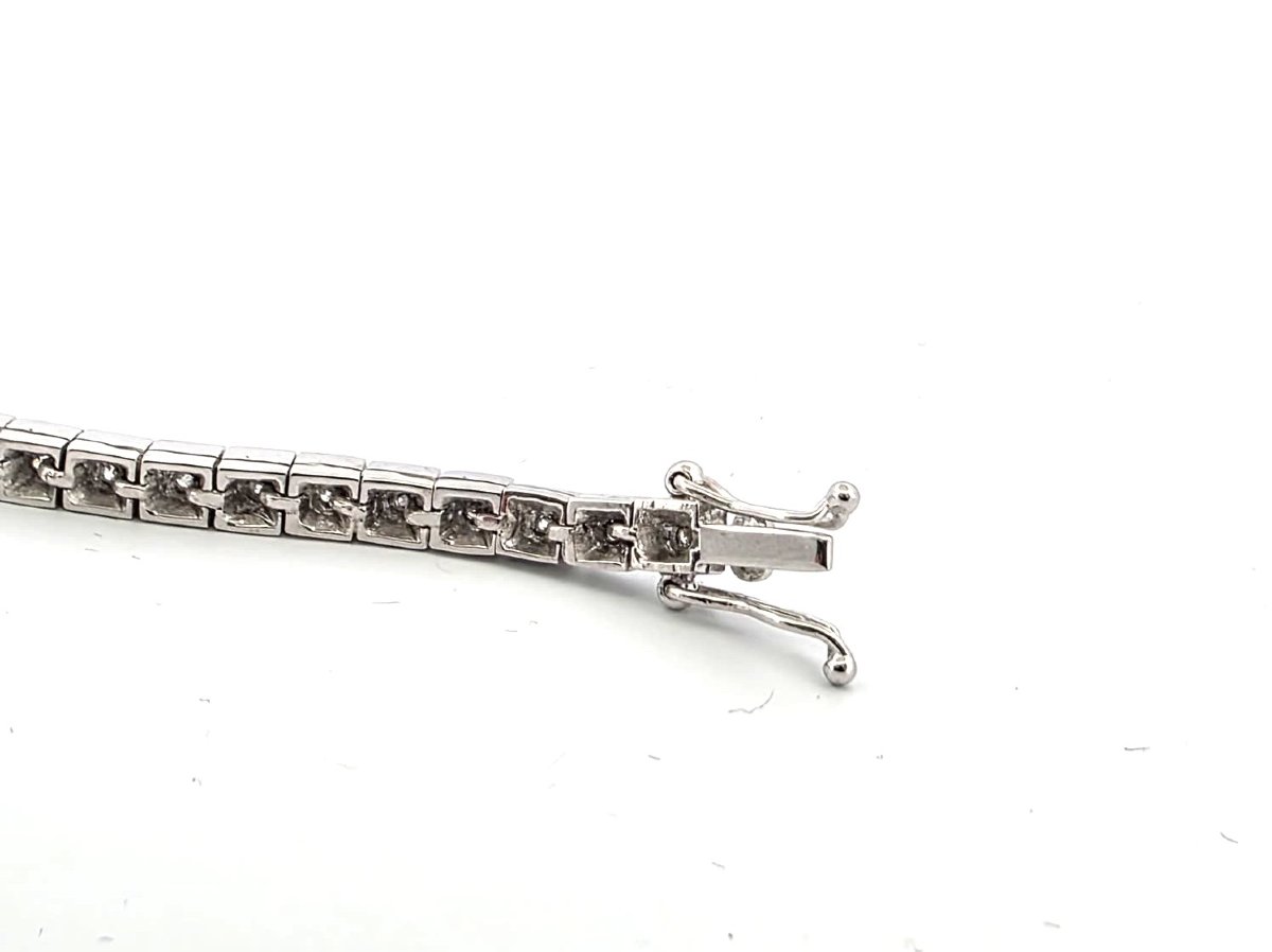 Bracciale tennis in platino con diamanti-photo-4