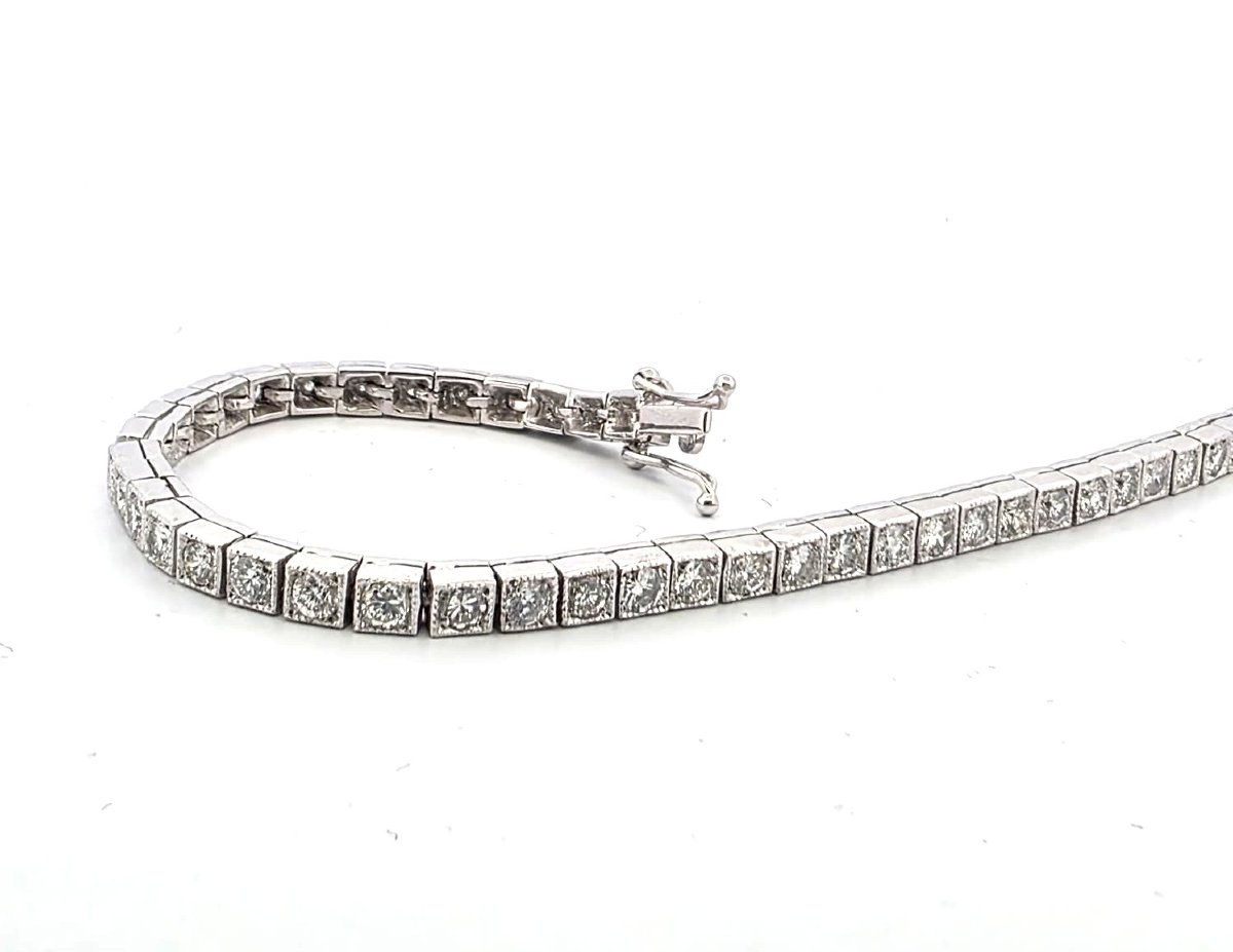 Bracciale tennis in platino con diamanti-photo-1