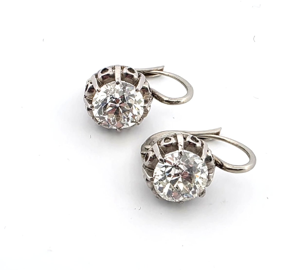 Orecchini in oro bianco 18kt con diamanti importanti-photo-2