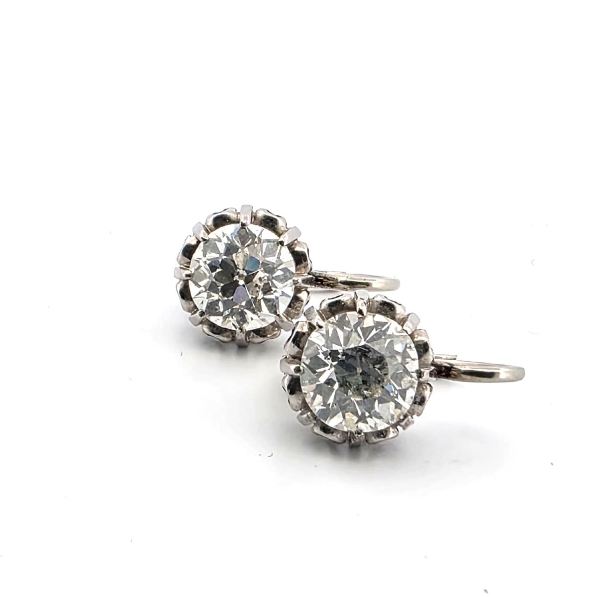 Orecchini in oro bianco 18kt con diamanti importanti-photo-3